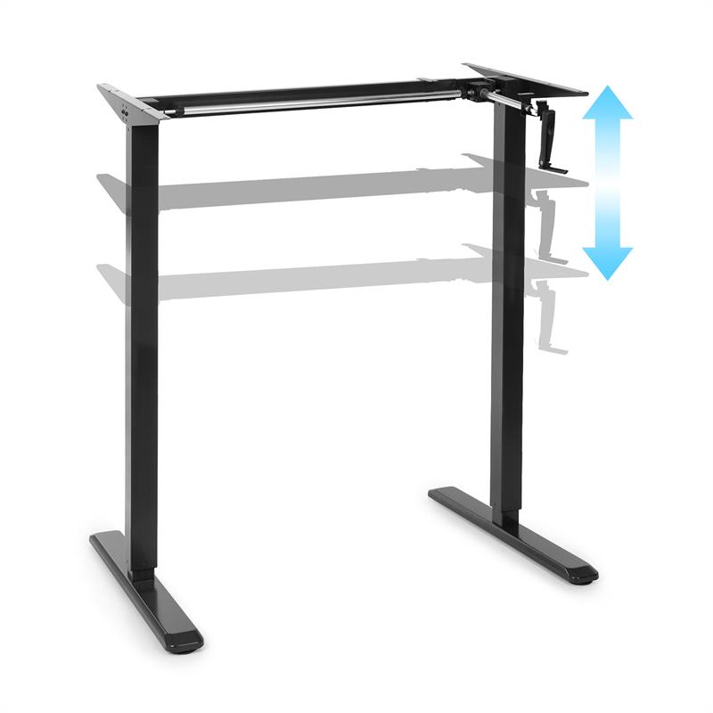 OneConcept Multidesk, állítható magasságú íróasztal, manuális, 73-123 cm, fekete