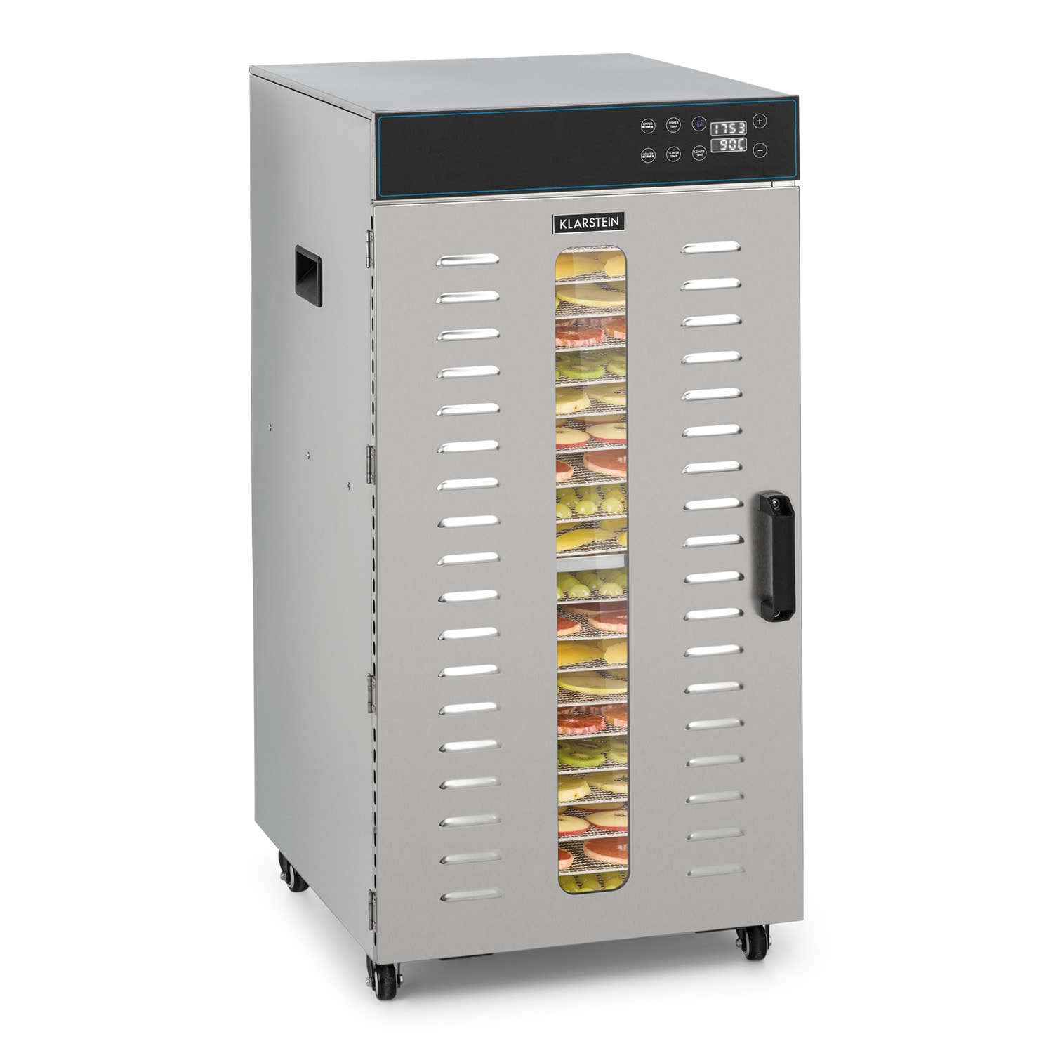 Klarstein Master Jerky 300, uscător de alimente, 2000 W, 40 - 90 ° C, cronometru de 24 ore, oțel inoxidabil, argintiu