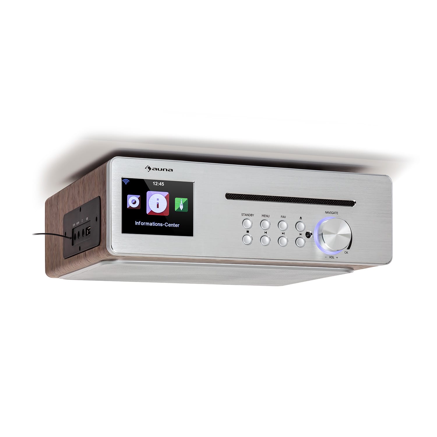 Auna Silver Star Chef, radio de bucătărie, max 20 W, CD, BT, USB, internet / DAB + / FM, argintiu