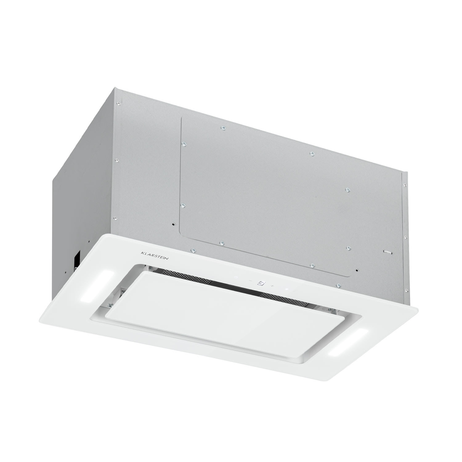 Klarstein Hektor Eco, hota incorporabila, 52 cm, 566 m³ / h, panoul de control tactil, sticla, alba