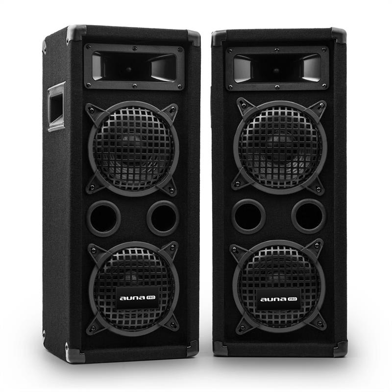 Auna Pro PW-65x22 MKII, pereche de boxe PA pasive, subwoofer de 6,5 ', 300 W RMS / 600 W