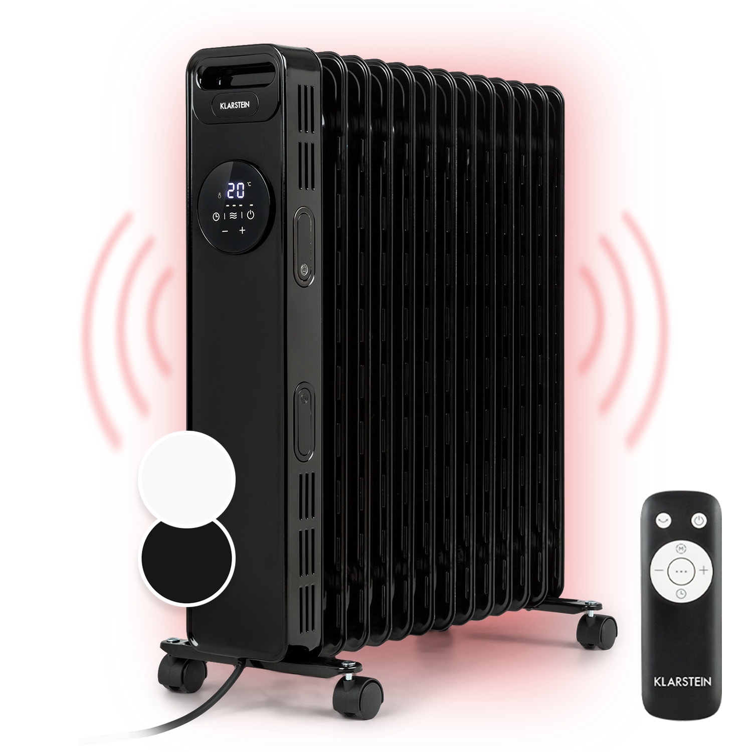 E-shop Klarstein Thermaxx Heatstream, olejový radiátor, 2500 W, 5-35 °C, 24-hod. časovač, čierny