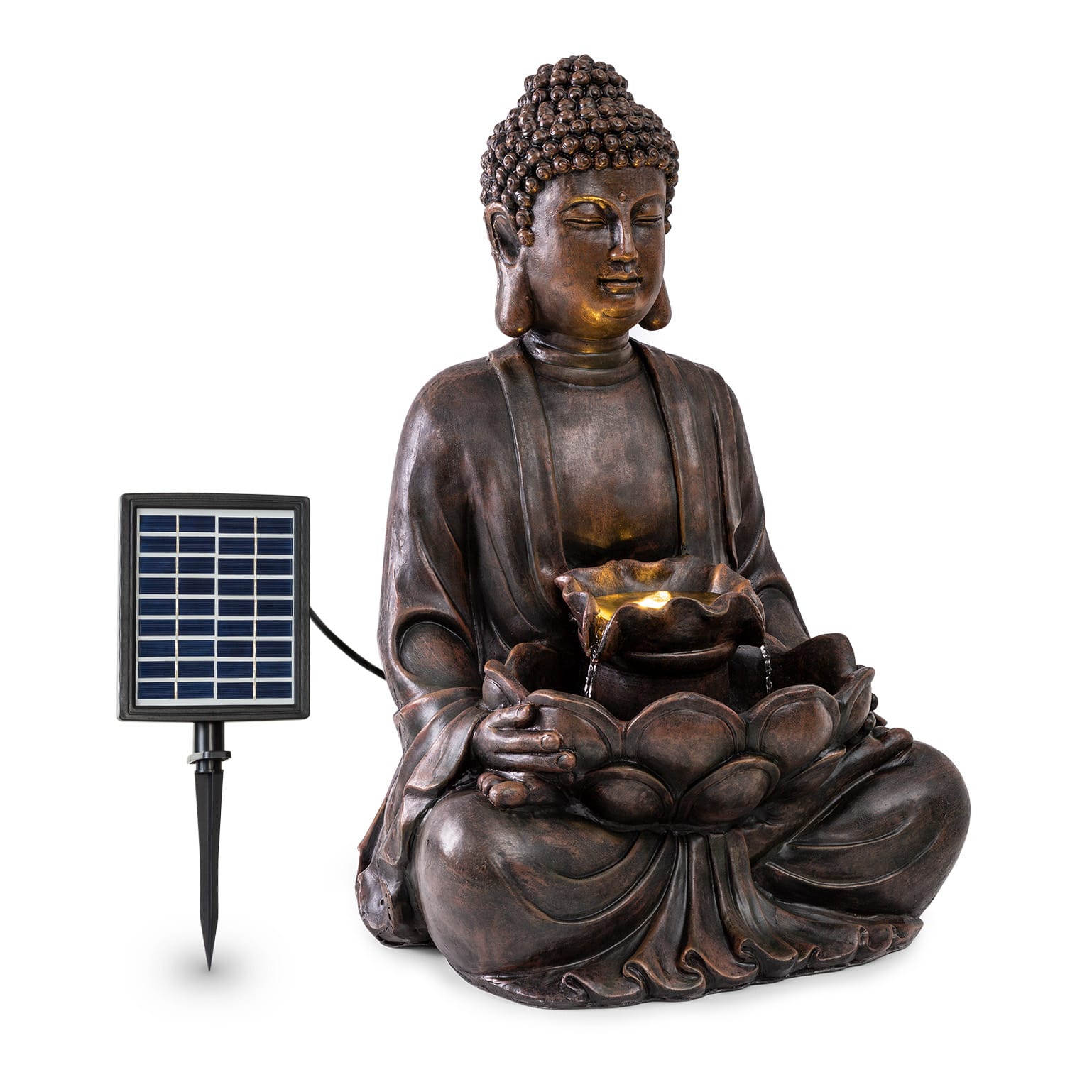 E-shop Blumfeldt Dharma, solárna fontána, LED, 48 × 72 × 41 cm (Š × V × H), polyresin