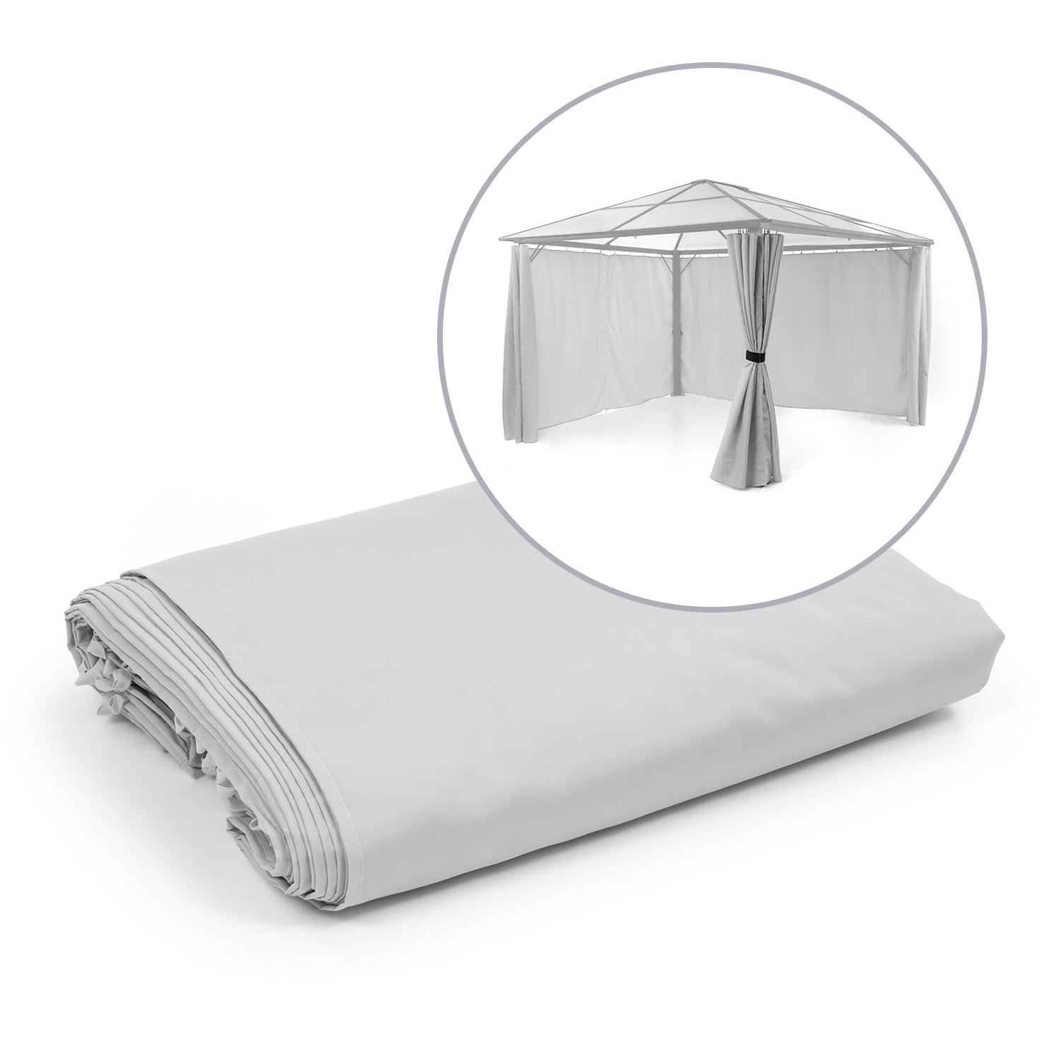 Fotografia produktu: Blumfeldt Pantheon Solid Sky, bočné steny pre altánok, 4 steny, 3 x 4 m, 140 g/m²