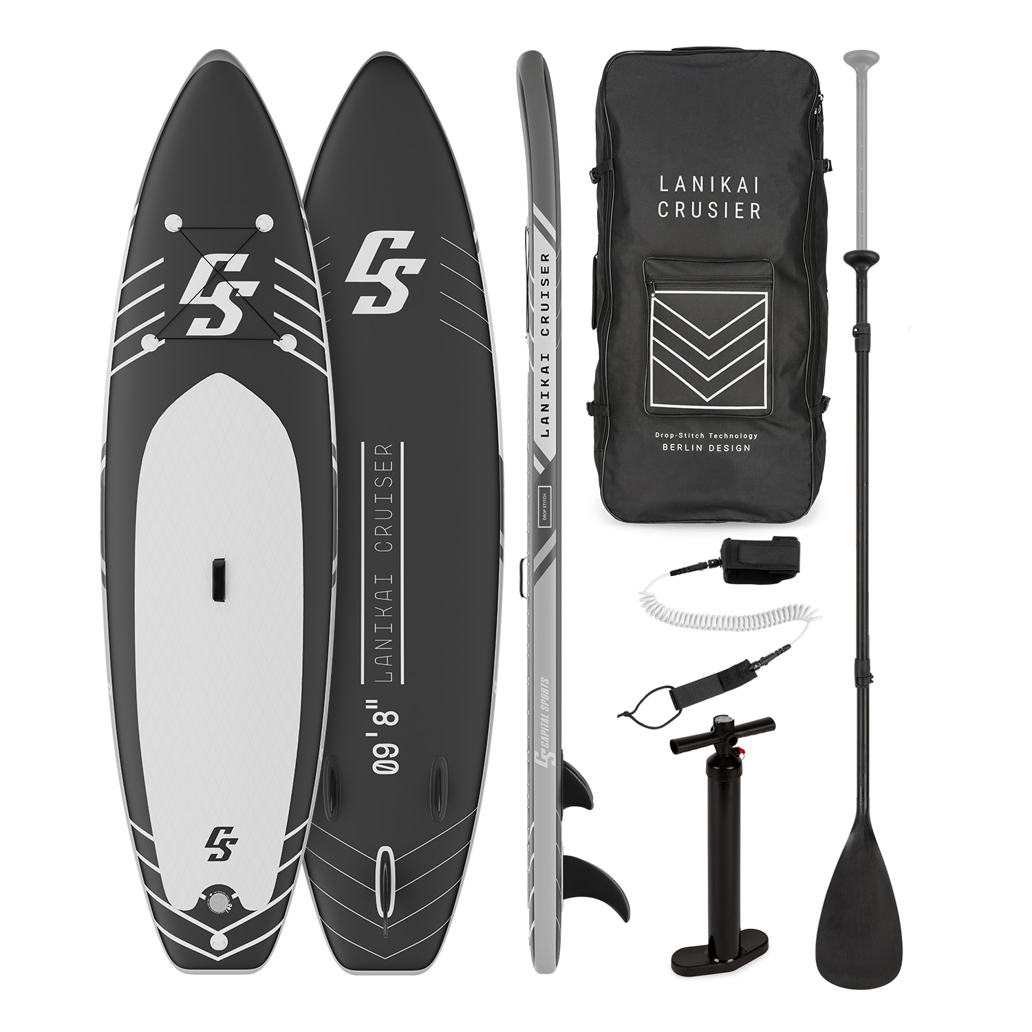 Capital Sports Lanikai Cruiser 9.8, paddleboard gonflabil, set cu placă SUP, 305 × 77 × 10