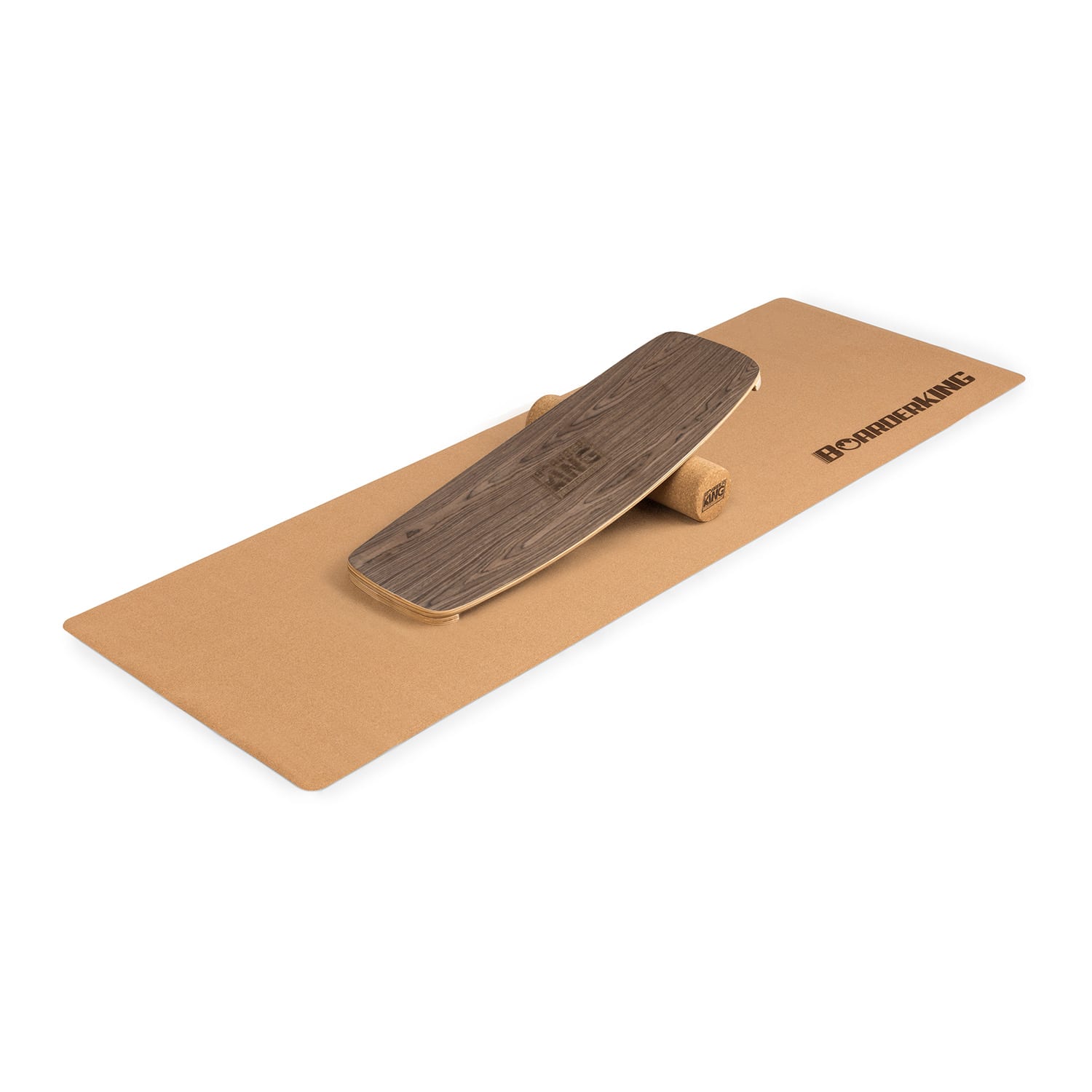 Levně BoarderKING Indoorboard Curved, balanční deska, podložka, válec, dřevo/korek