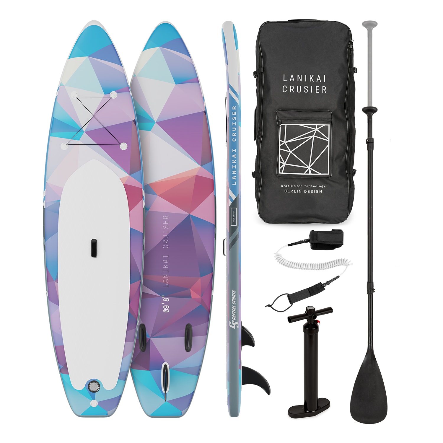 Capital Sports Lanikai Cruiser 9.8, nafukovací paddelboard, souprava se SUP deskou, 305 × 77 × 10