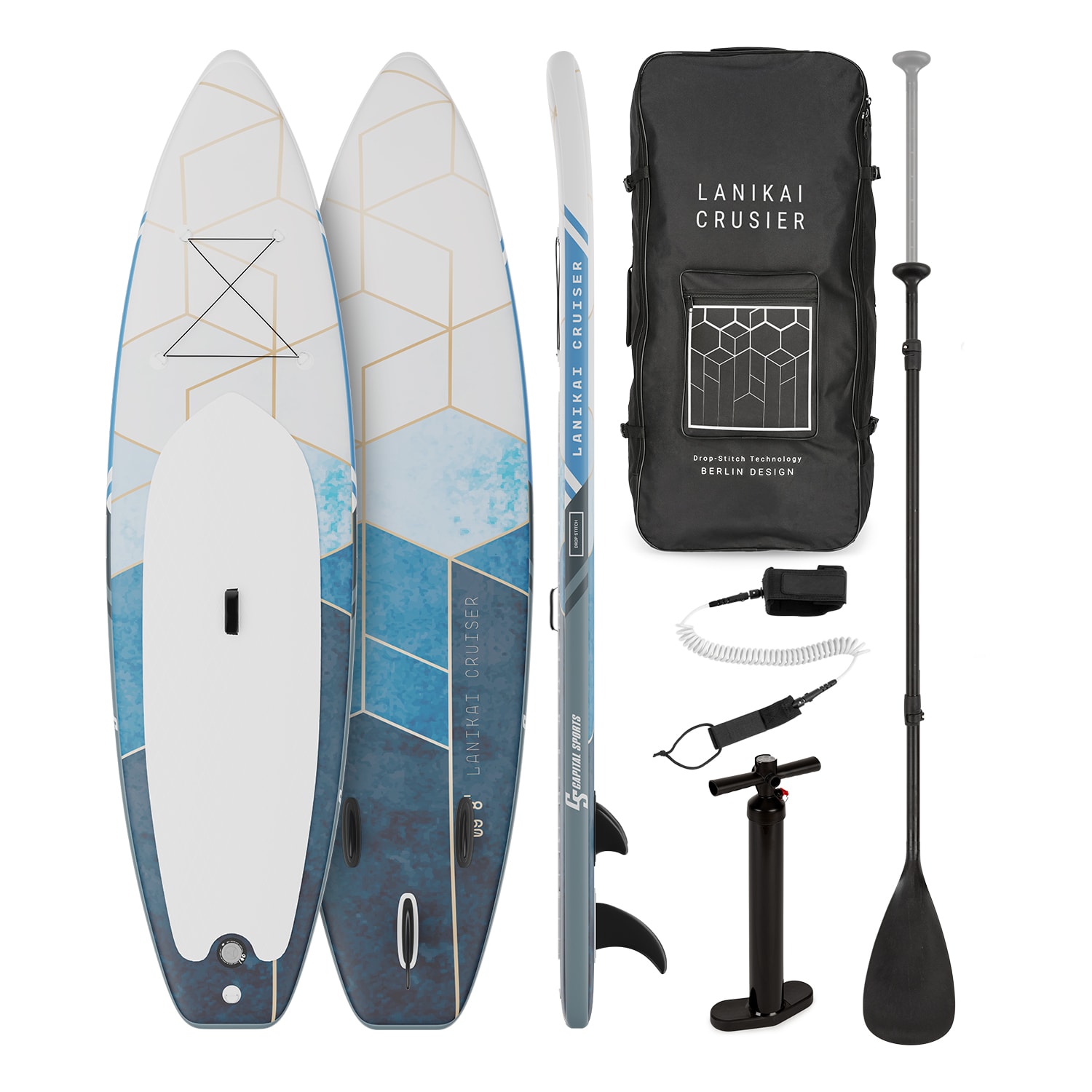 Capital Sports Lanikai Cruiser 9.8, nafukovací paddelboard, souprava se SUP deskou, 305 × 77 × 10