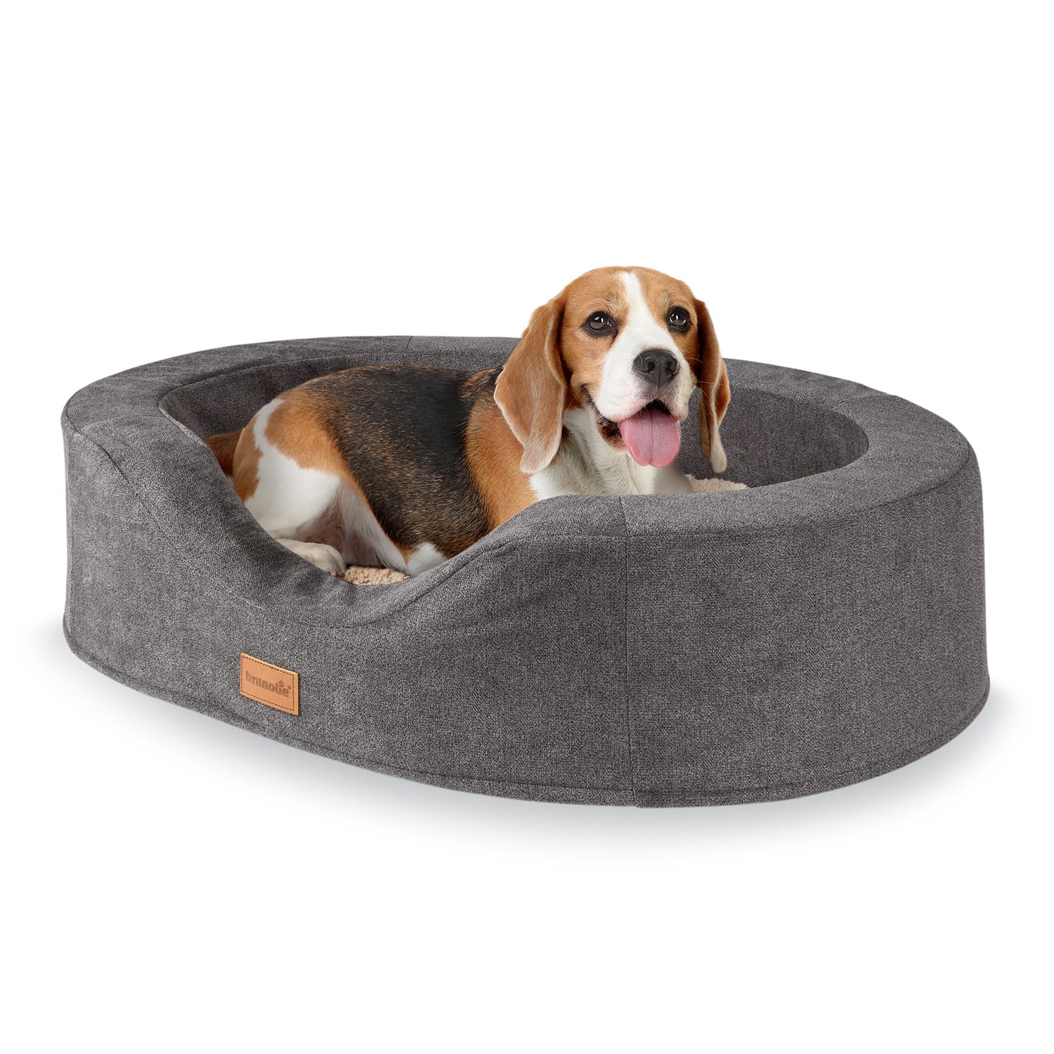 Brunolie Lotte Cama para perros Cojín para perros | Lavable | Ortopédica | Antideslizante | Espuma viscoelástica transpirable | Tamano M (80 x 20 x 60