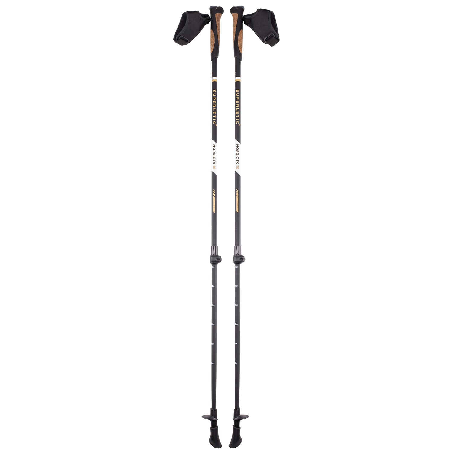 E-shop KLARFIT Oviedo TX Elite, nordic walking palice, 80 % karbón, 100 – 130 cm, korkové rukoväte