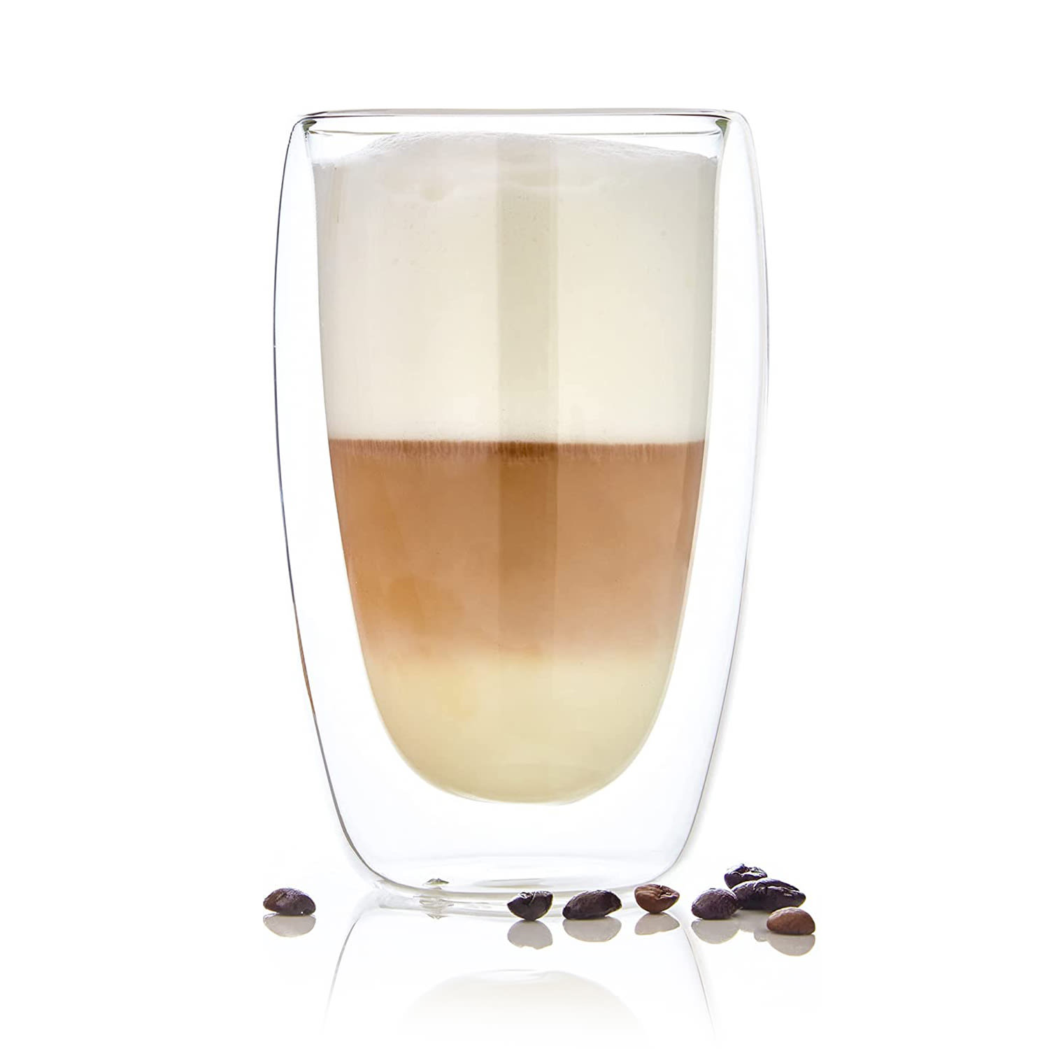Bambuswald Pohár na kávu, 400 ml, termopohár, ručná výroba, borosilikátové sklo (BW-10272-003)