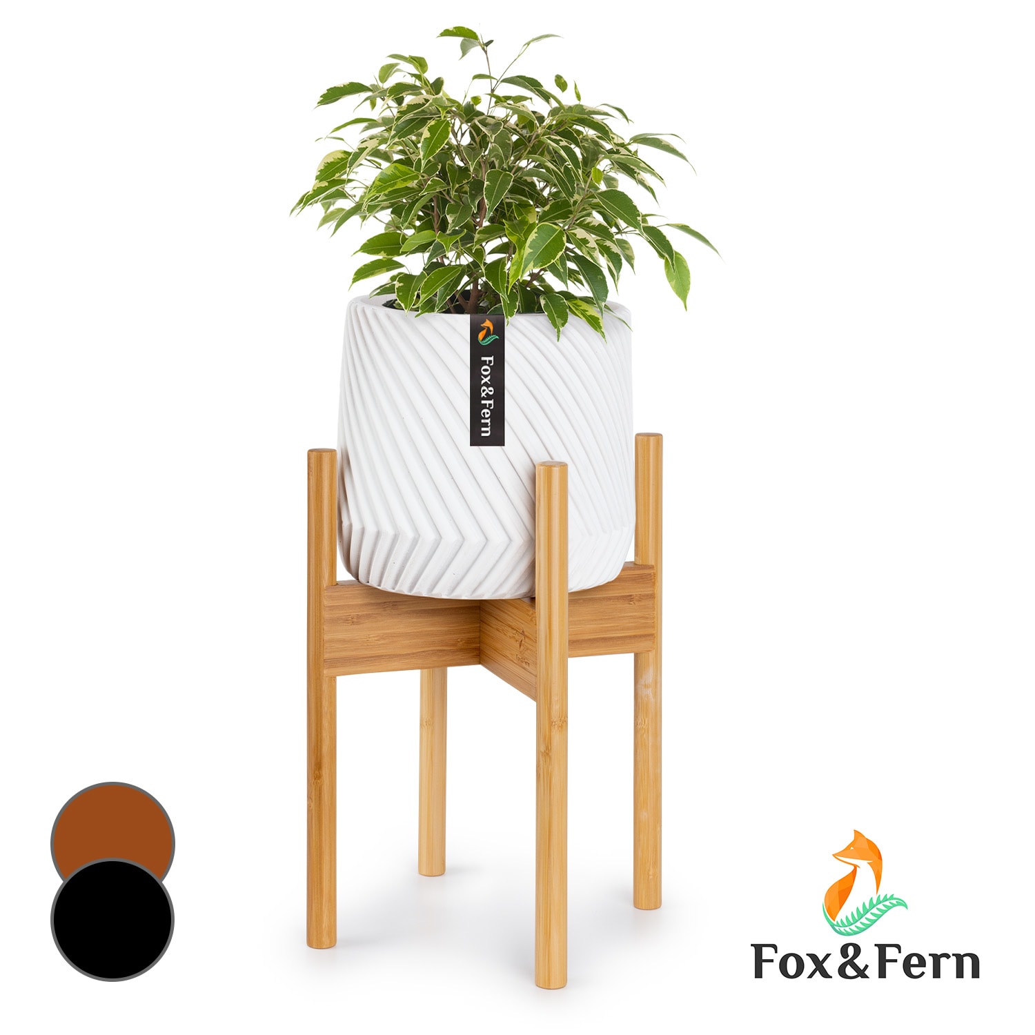 Fox & Fern Zeist, stojany na květiny, 2 výšky, kombinovatelné, zástrčný design, přírodní