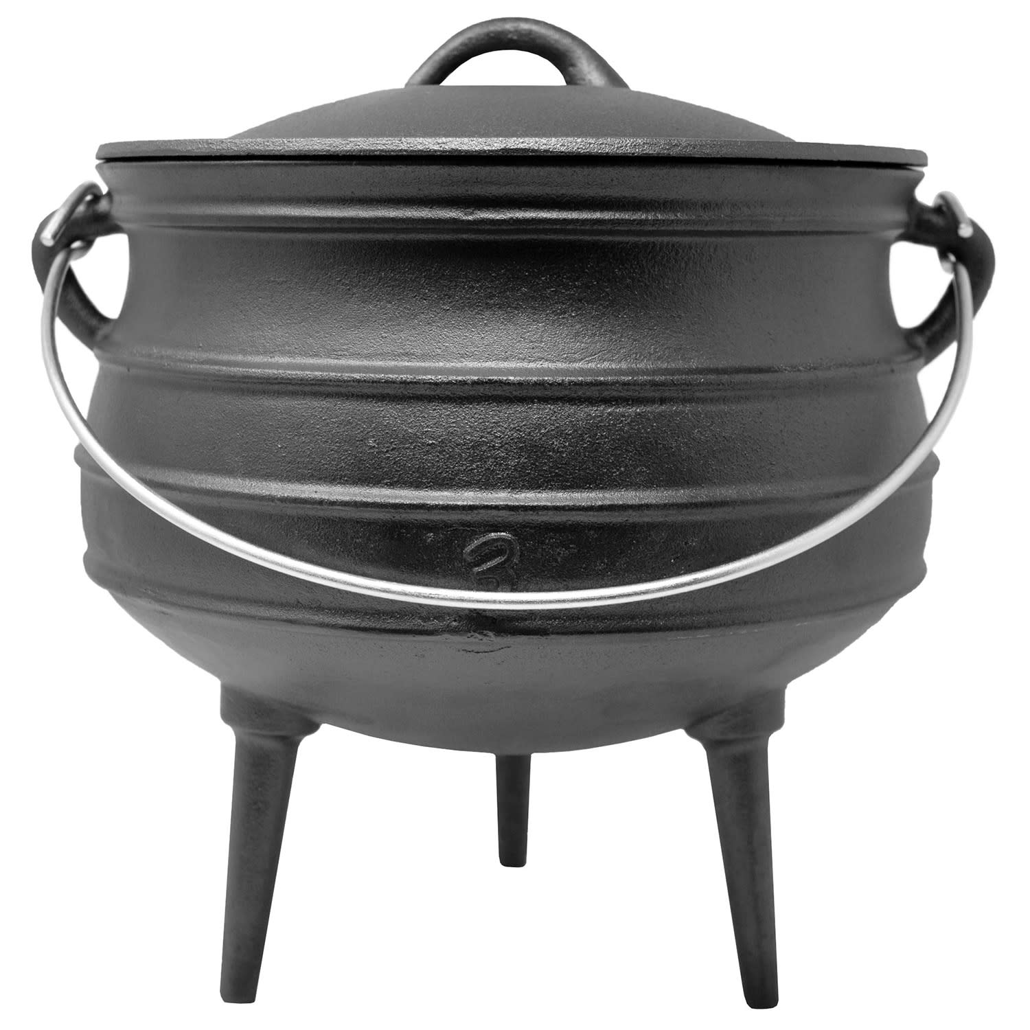 Klarstein Beefalo, gusseiserner Topf, Potjie, Größe L, Gusseisen, rund, Deckel, 8 Liter