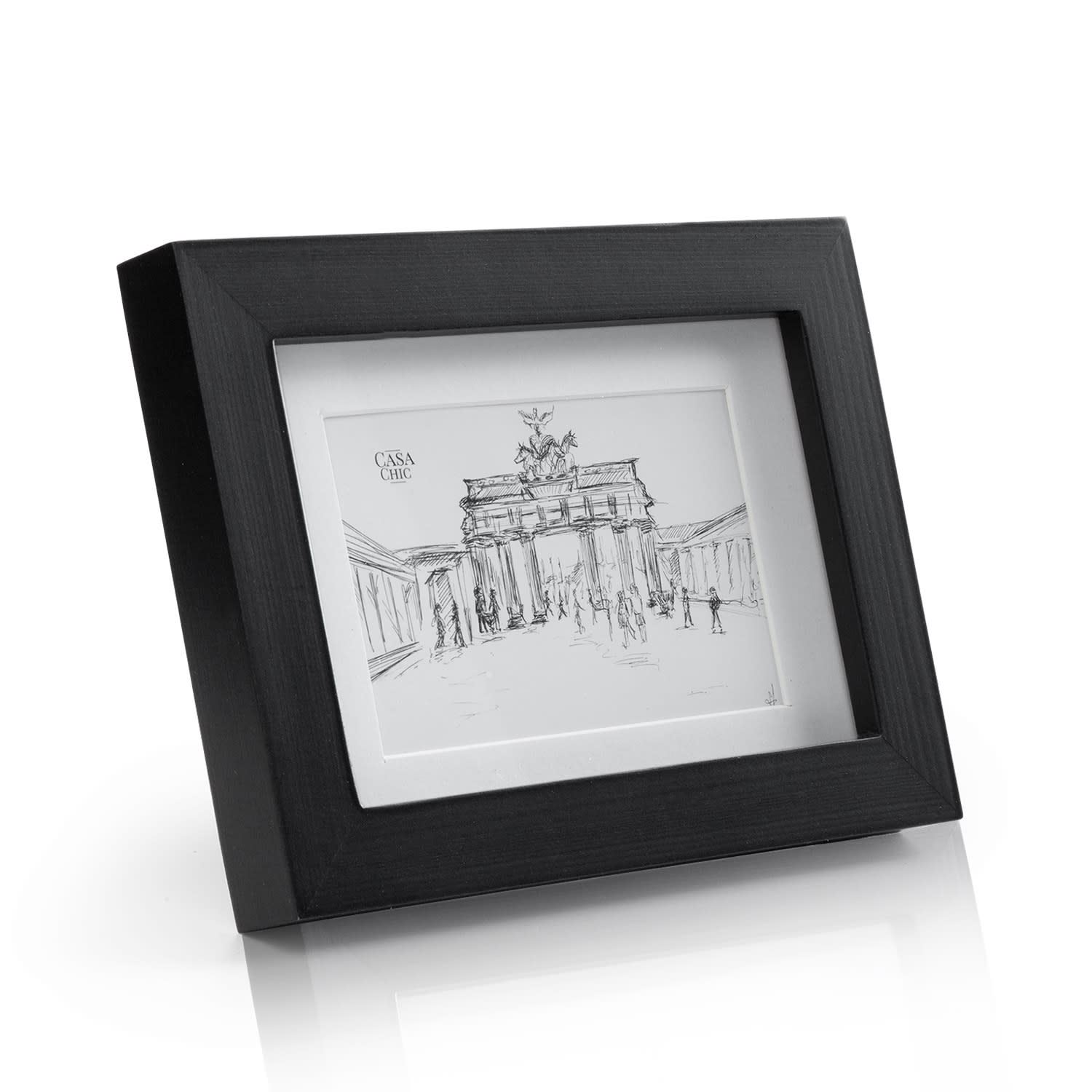 E-shop Casa Chic Brighton rám obrazu sklenená tabuľa 10 x 15 cm s paspartou z pravého dreva