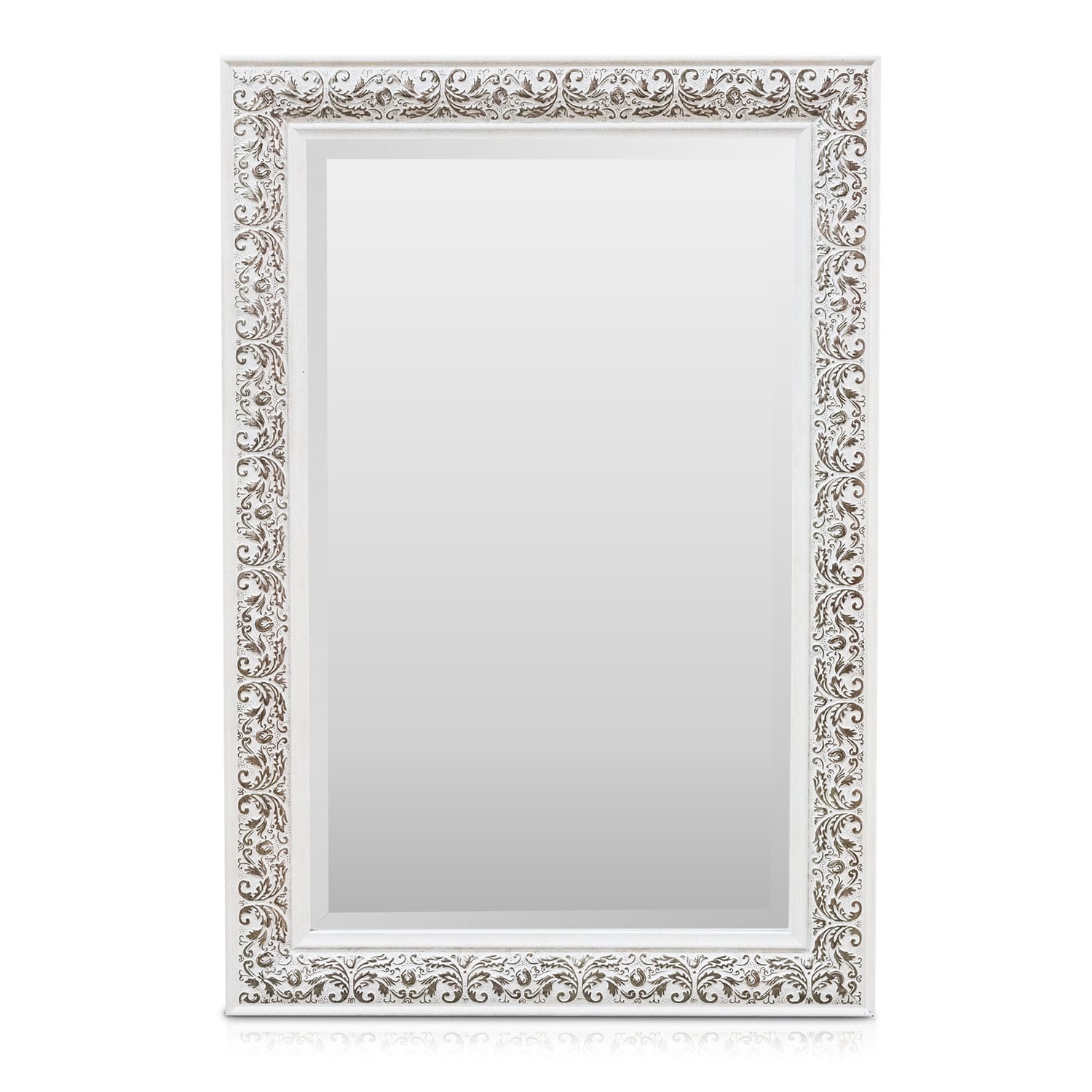 Levně Casa Chic Stratford Nástěnné zrcadlo s dřevěným rámem obdélníkové 90 x 60 cm Vintage