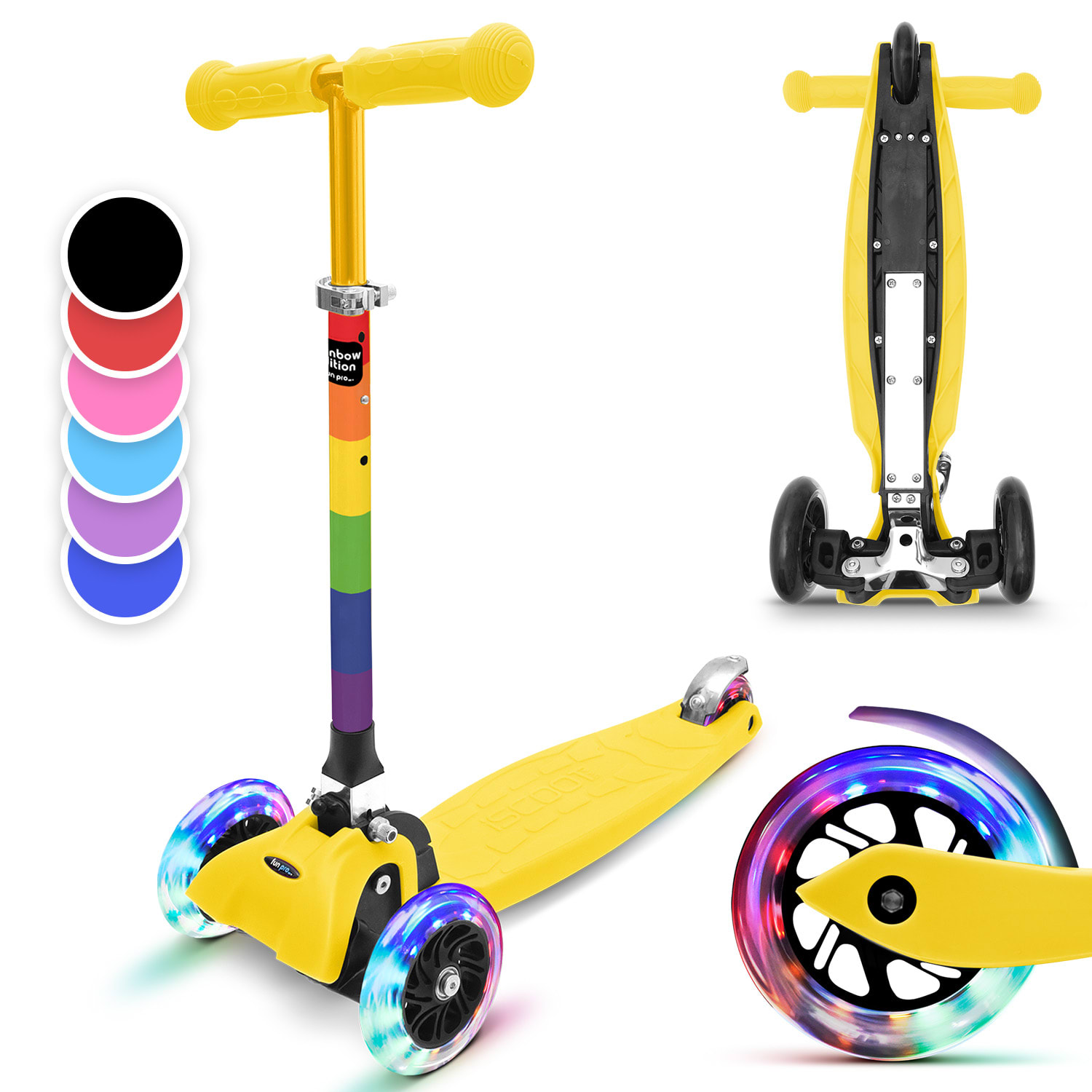 E-shop Fun pro ONE Special Edt. Detská kolobežka, 3-6 rokov, LED kolesá, 50 kg, skladacie, výškovo nastaviteľné