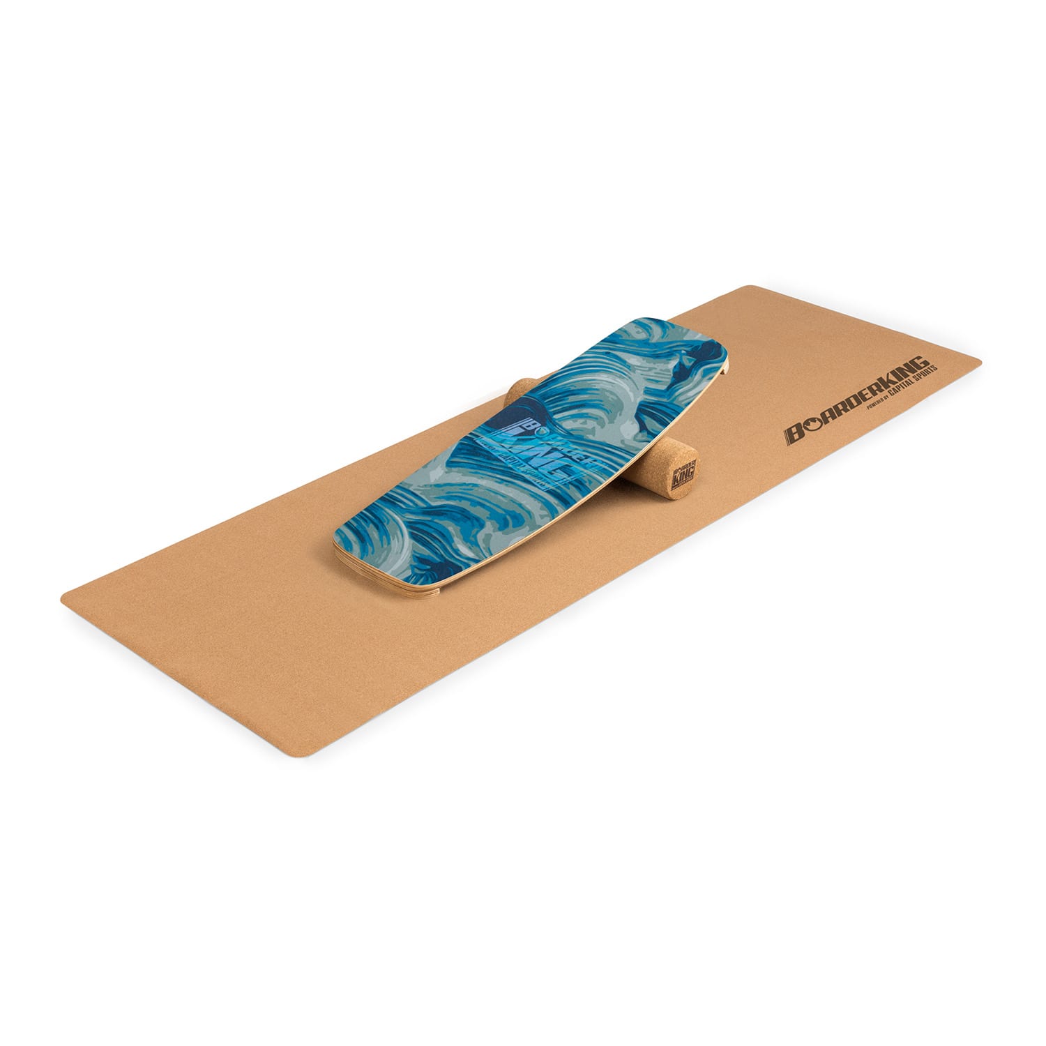 Levně BoarderKING Indoorboard Curved, balanční deska, podložka, válec, dřevo/korek