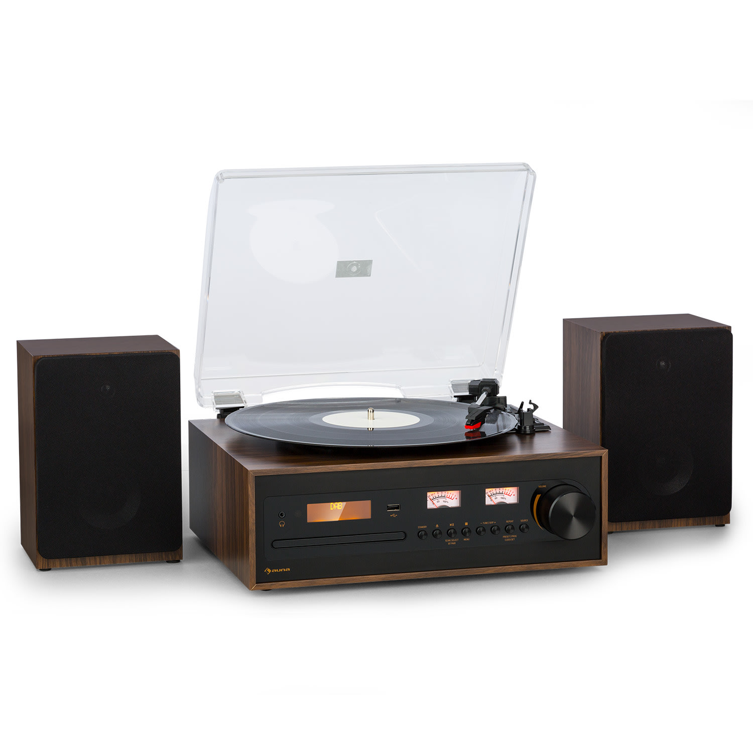 E-shop Auna Oxford SE, mini stereo systém, DAB+/FM, BT funkcia, vinyl, CD, AUX-In