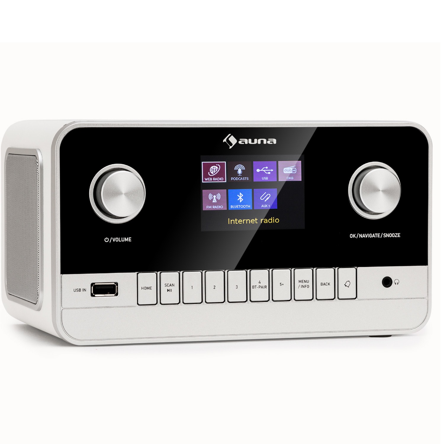 Levně Auna Connect 100 MKII, internetové rádio, přehrávač médií, Bluetooth, DAB/DAB+, ovládání aplikací