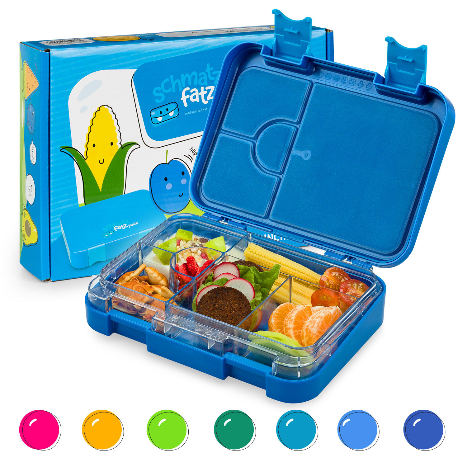 Levně Klarstein Junior Lunchbox, 6 přihrádek, 21,3 x 15 x 4,5 cm (Š x V x H), bez BPA