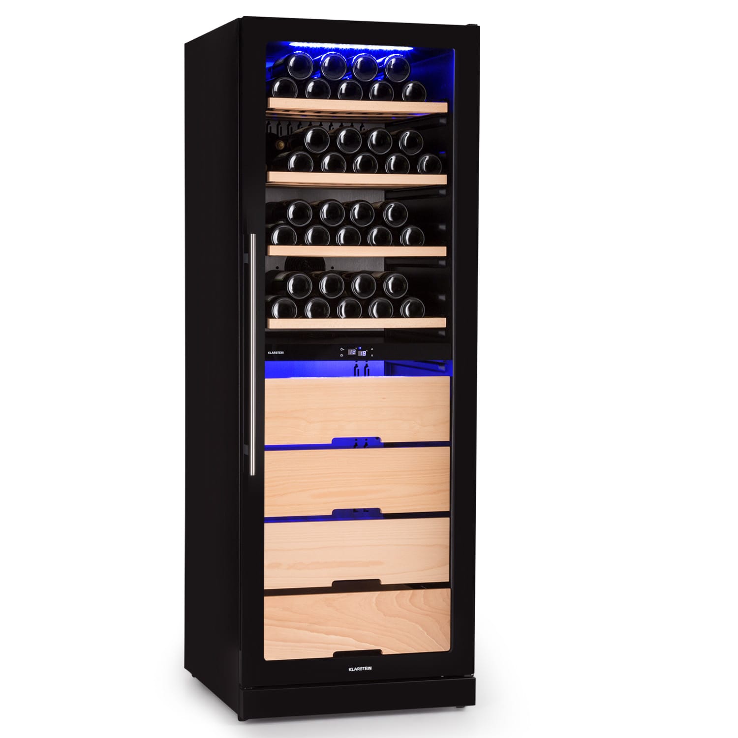 E-shop Klarstein Barossa 123 Duo, vinotéka, 226 l, 123 fliaš, 2 zóny, dotykové ovládanie