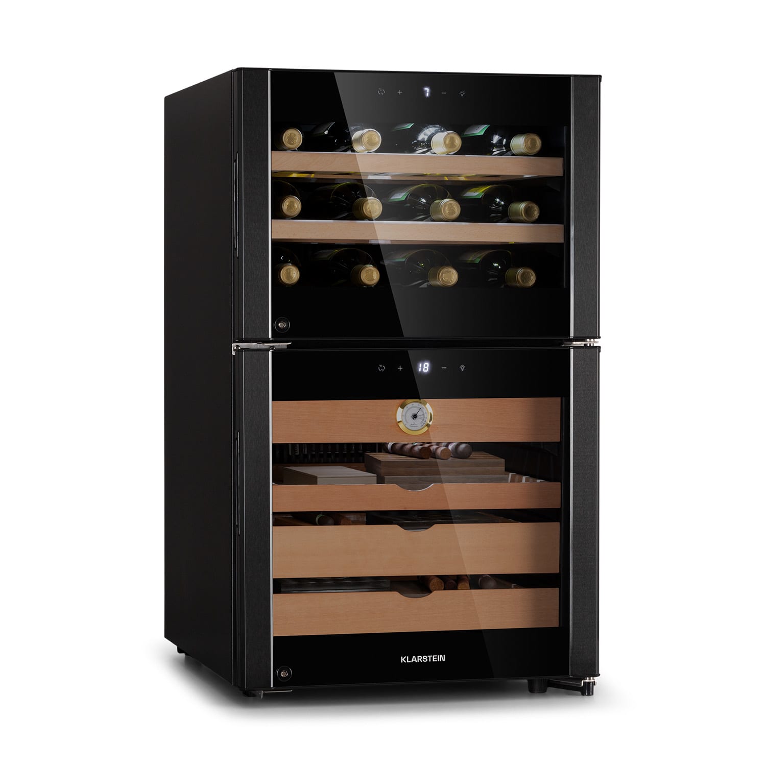 Klarstein El Dorado 108, humidor a chladnička na víno, 108 l, dotykové ovládanie, LED