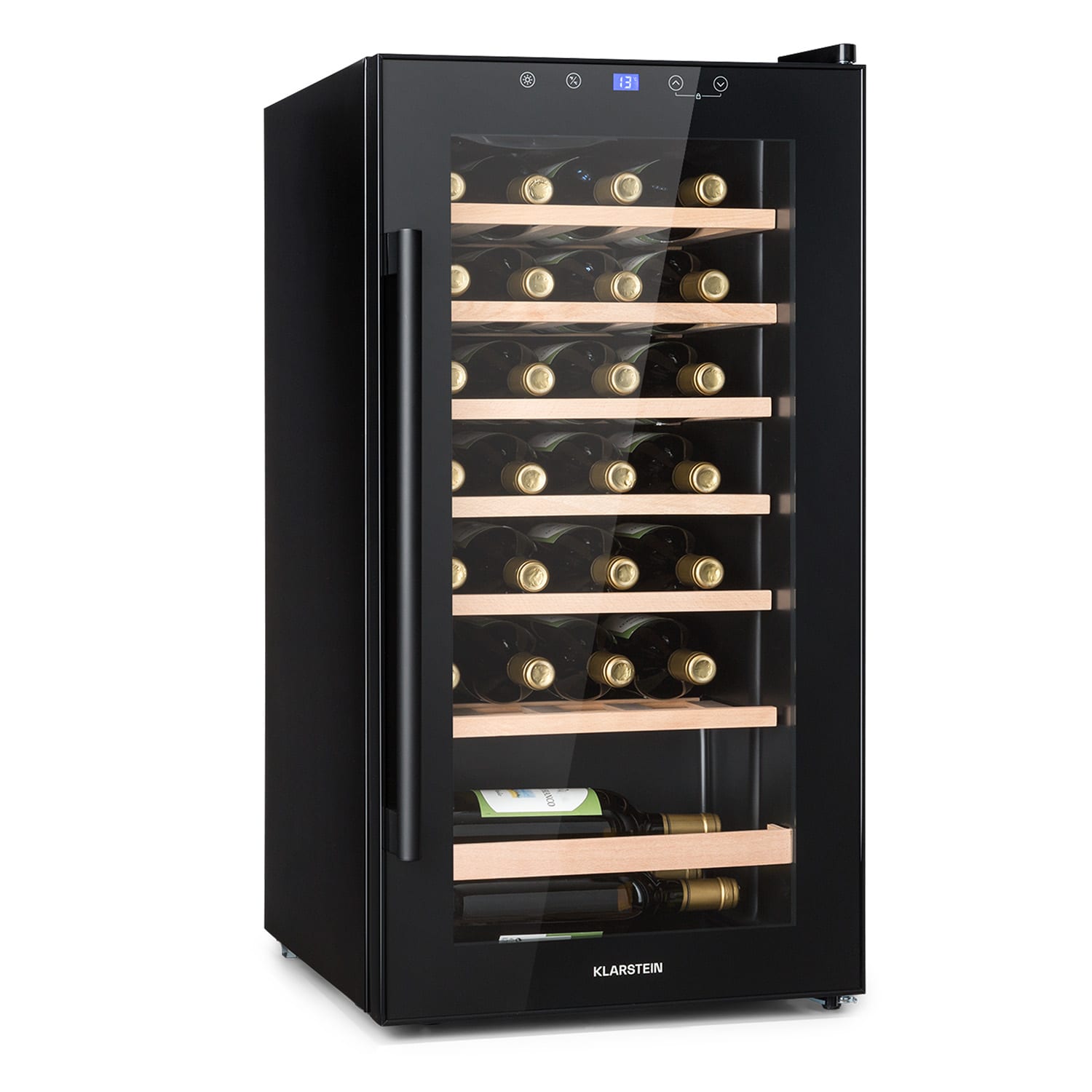 Klarstein Barossa 29 Uno, frigider pentru vin, 1 zonă, 88 litri/28 sticle, ecran tactil