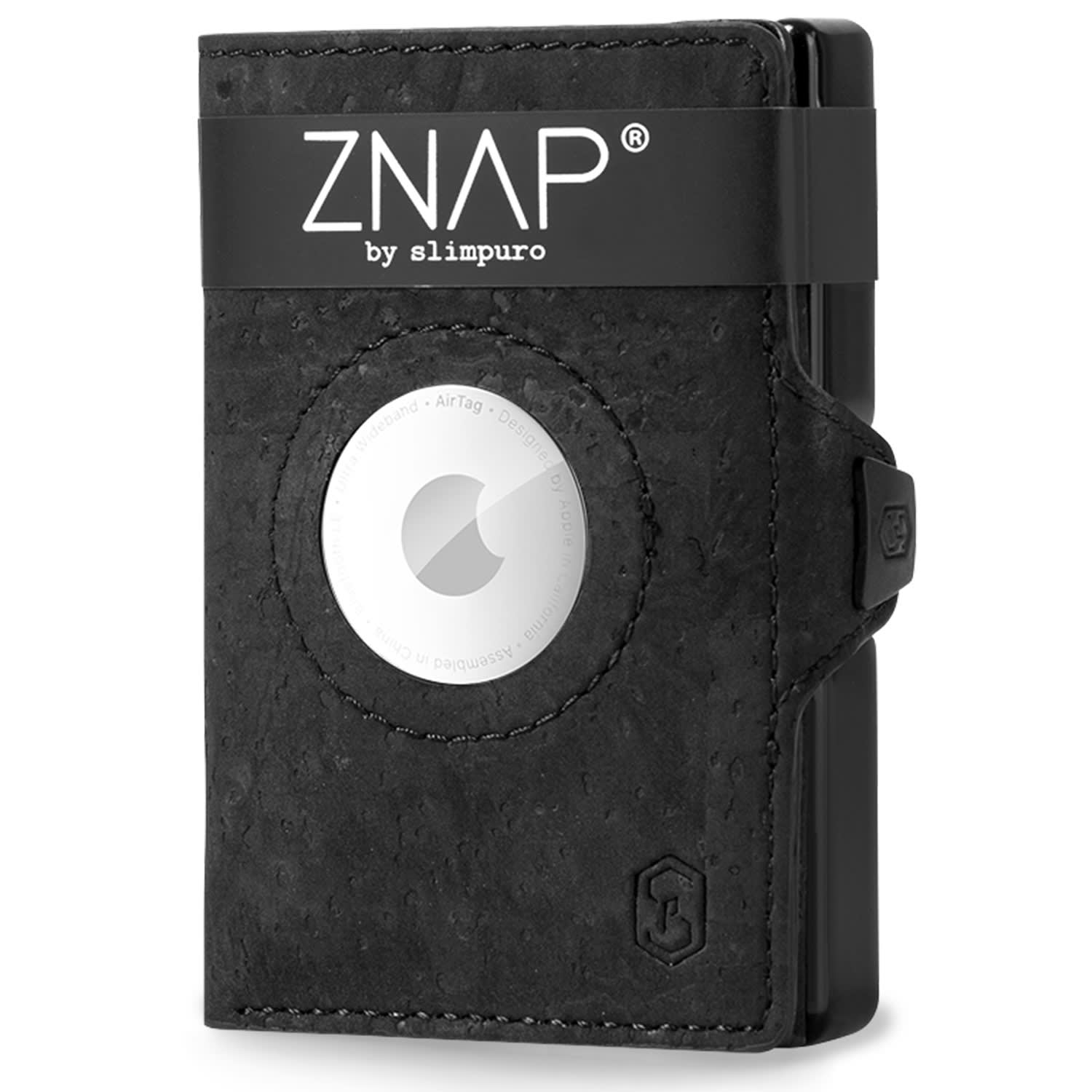 Slimpuro ZNAP Airtag Wallet, 12 kártya, érmés rekesz, 9 x 1,8 x 6 cm (Sz x Ma x Mé), RFID-védelem