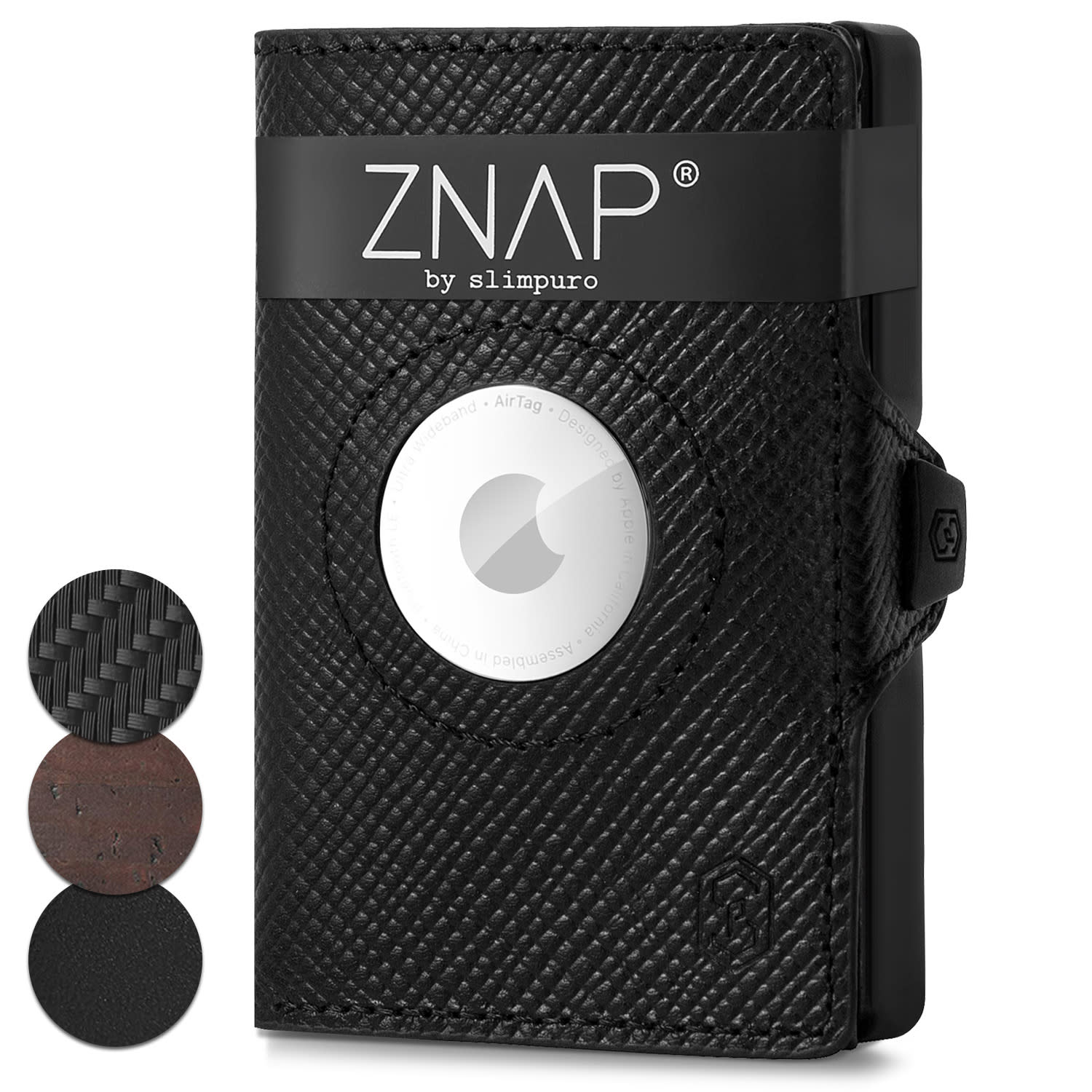 Levně Slimpuro ZNAP Airtag Wallet, 12 karet, přihrádka na mince, 8,9 x 1,8 x 6,3 cm (Š x V x H), ochrana RFID