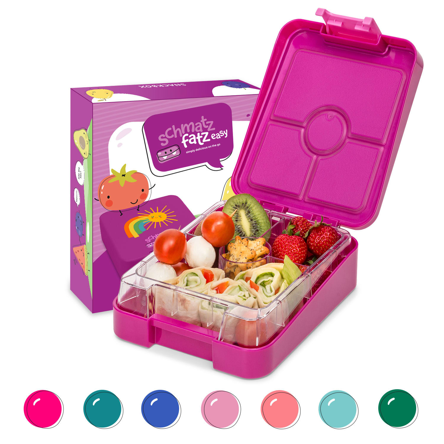 Klarstein, schmatzfatz easy, snack box, 4 priehradky, 18 x 15 x 5 cm (Š x V x H)