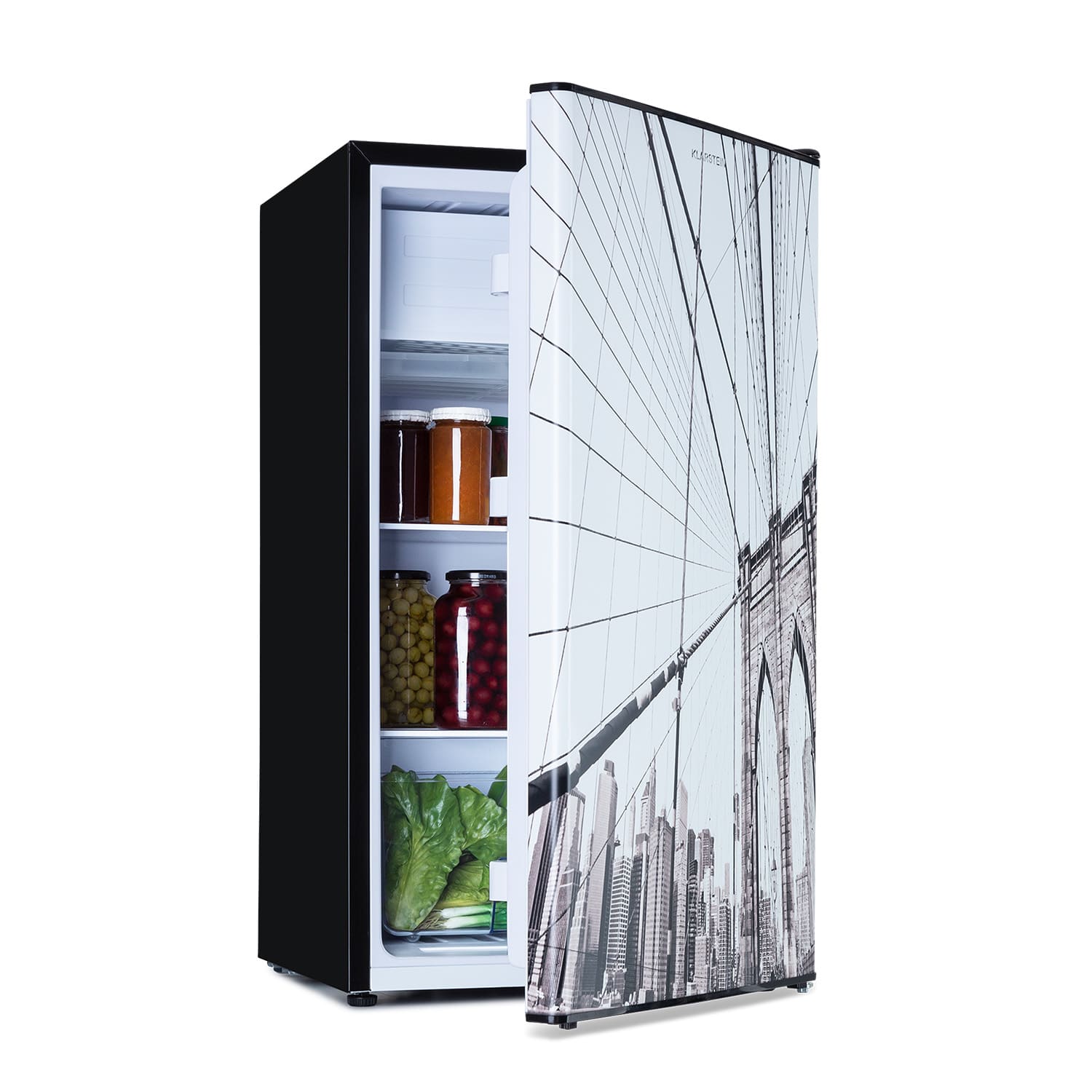 Klarstein Cool Art 79L fridge-freezer combination EEK E freezer compartment 9l design door