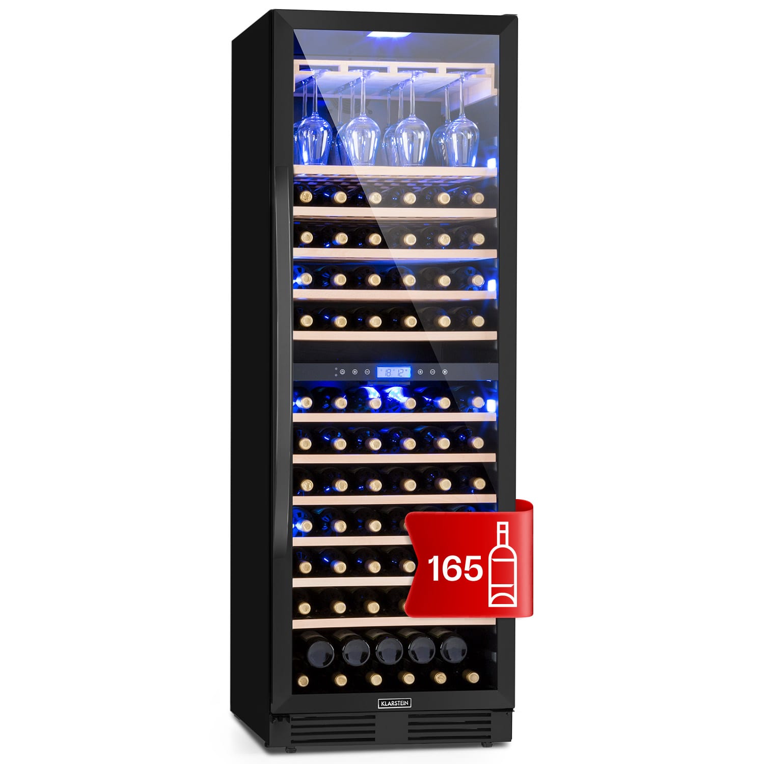 Klarstein Vinovilla Grande 162 Built-in Duo Onyx Edition Wine Fridge 425 litres 162 bottles