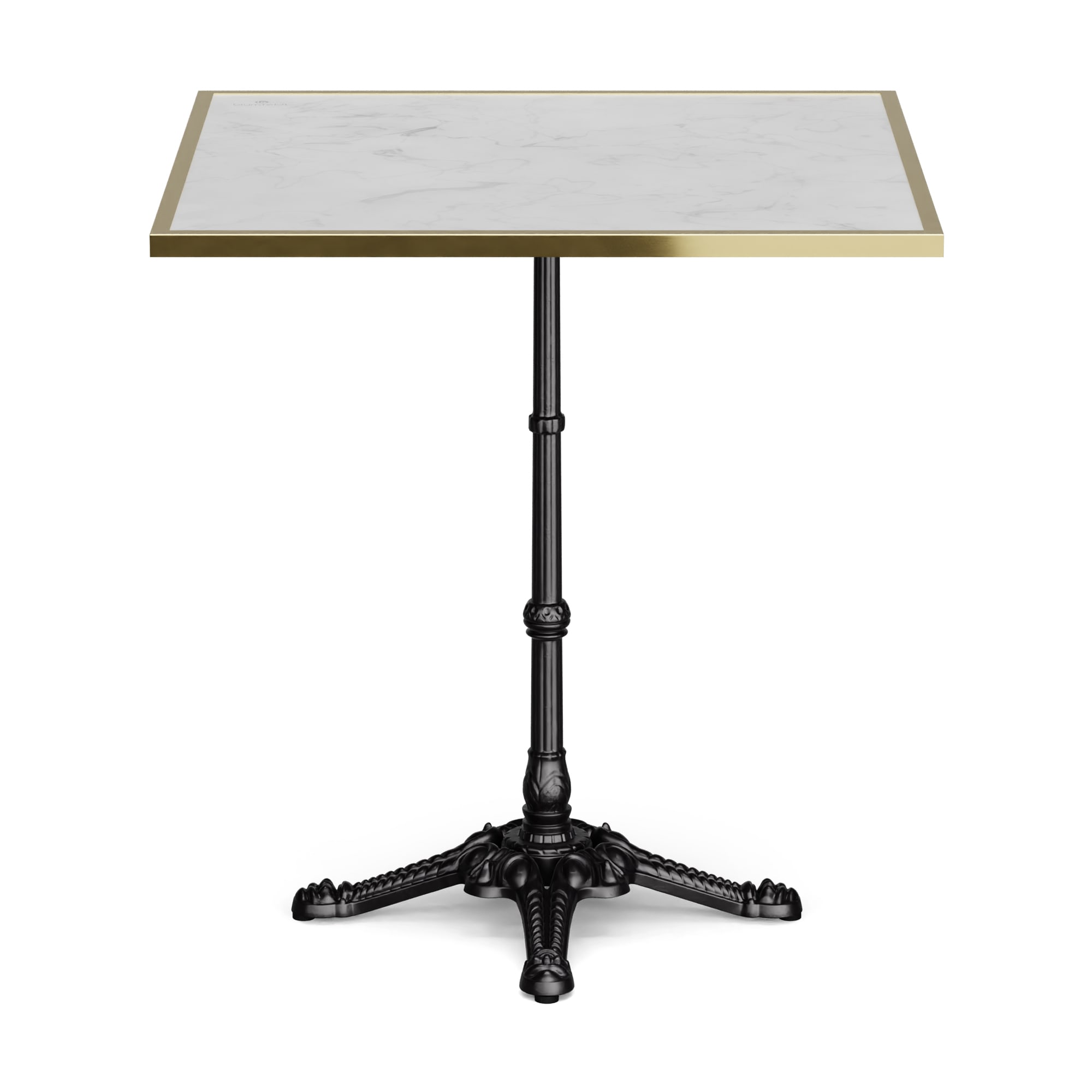 Blumfeldt Patras Lux - Tavolino da bistro, piano in marmo, 60 x 60 cm, base d'appoggio in ghisa