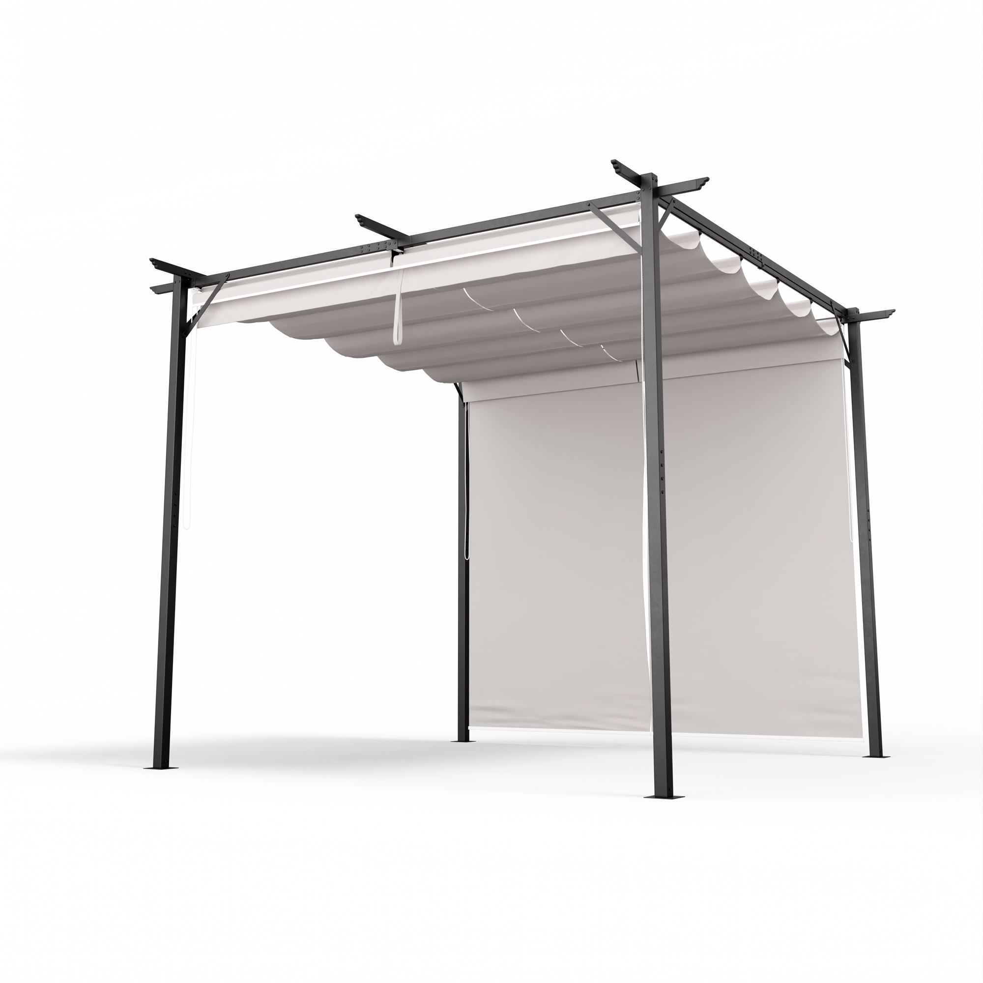 Blumfeldt pantheon robust, pergola, 3 x 3 m, s bočnými roletami, práškovo lakovaná oceľ odolná voči poveternostným vplyvom