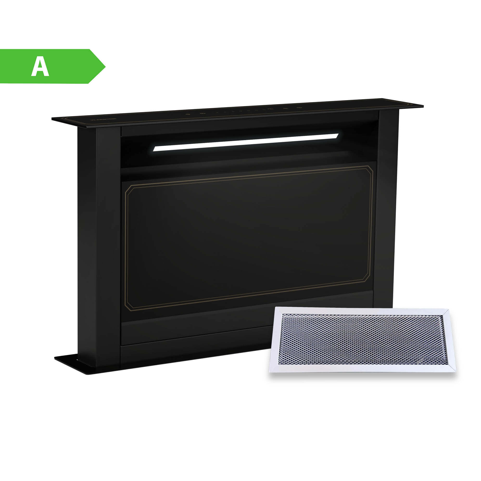 Klarstein Victoria Downdraft digestor, 60 cm, A, 8 úrovní + boost, až do 713,8 m³/h, 120 W (CGCH3-Vic.Downdr-60B)