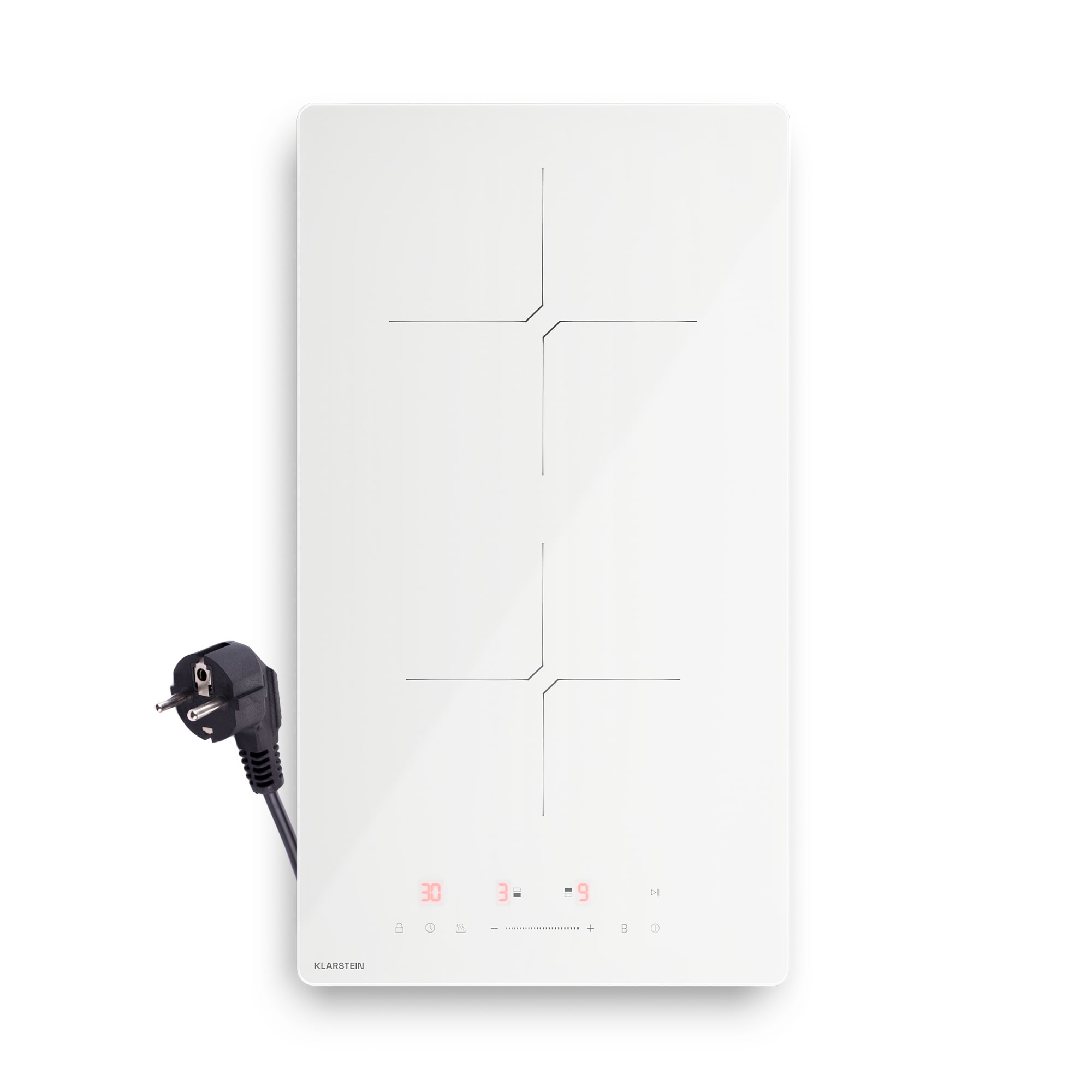 Klarstein PowerGlide indukčná varná doska | Moderná, kompaktná a výkonná | 2 varné zóny | 3500 W | 30 cm