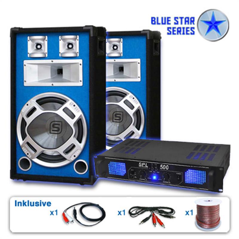 Electronic-star blue star series „basskick" hangfalszett, 1600 w, erősítő