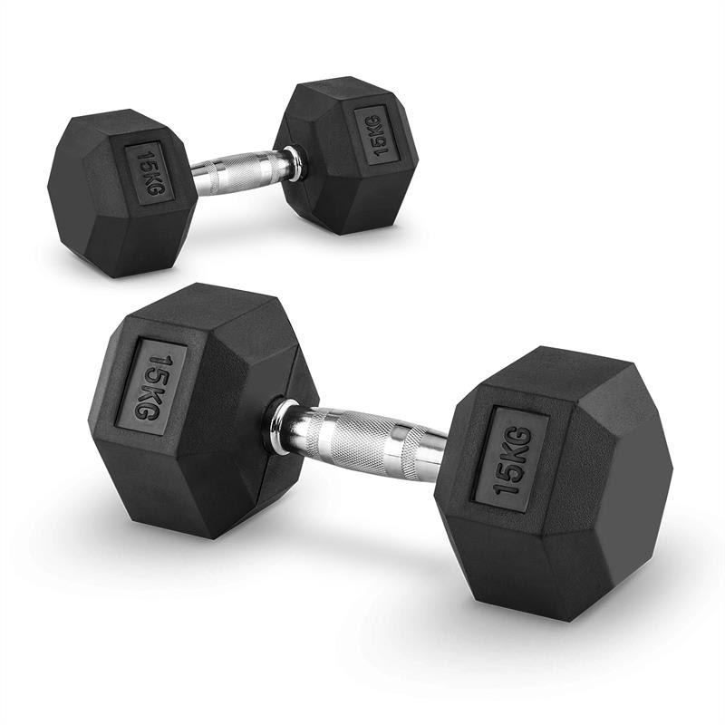 Levně Capital Sports Hexbell 15 Dumbbell, jednoruční činky, pár, 15 kg