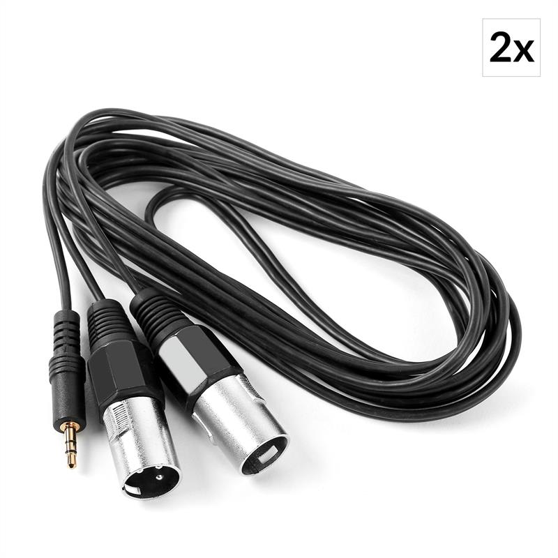 Levně FrontStage sada dvou Y kabelů, 30 cm, 2 x XLR samec na 1 x 3,5 mm jack samec