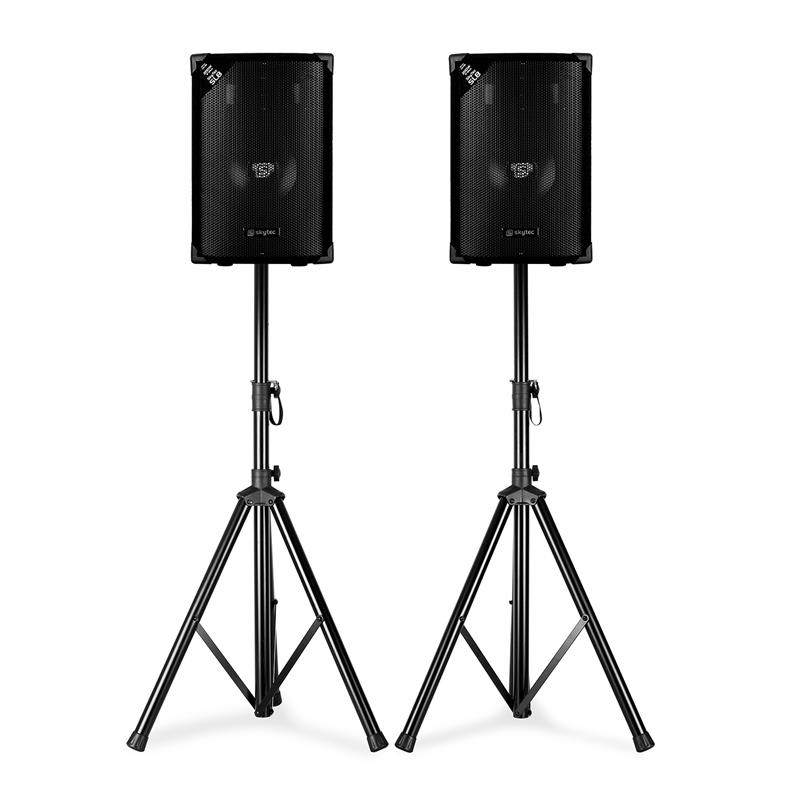 Skytec SL8, pár reproduktorů se stojany, 8\'\' woofer, max. 200 W, 2 x stojan + taška