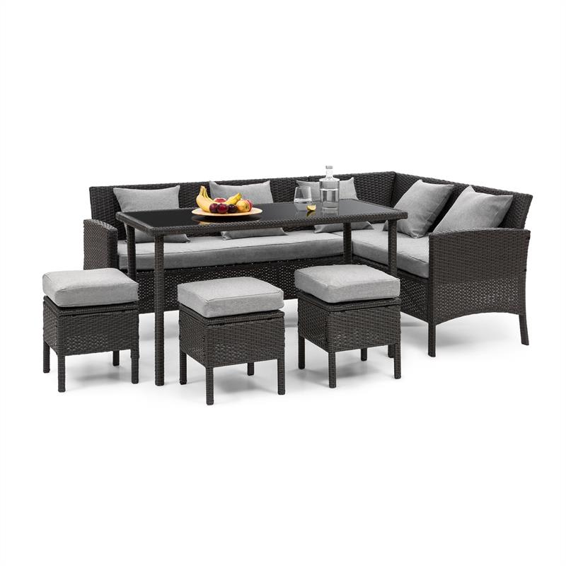 Blumfeldt titania dining lounge set, kerti ülőgarnitúra készlet, fekete/világosszürke