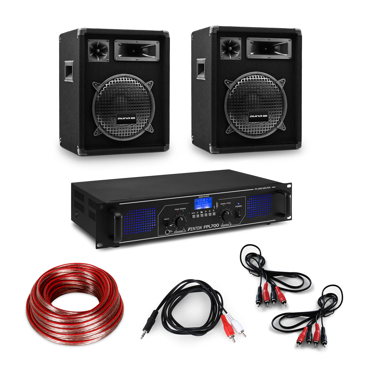 Electronic-Star Amplificator HiFi și set de boxe, amplificator 2 x 350 W , 2 x boxe 15 