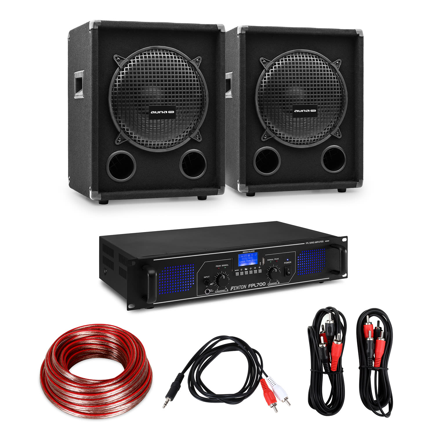 Levně Electronic-Star Hi-Fi zesilovač a sada reproduktorů, zesilovač 2x 350 W, 2x reproduktor, 10 ", 400 W RMS