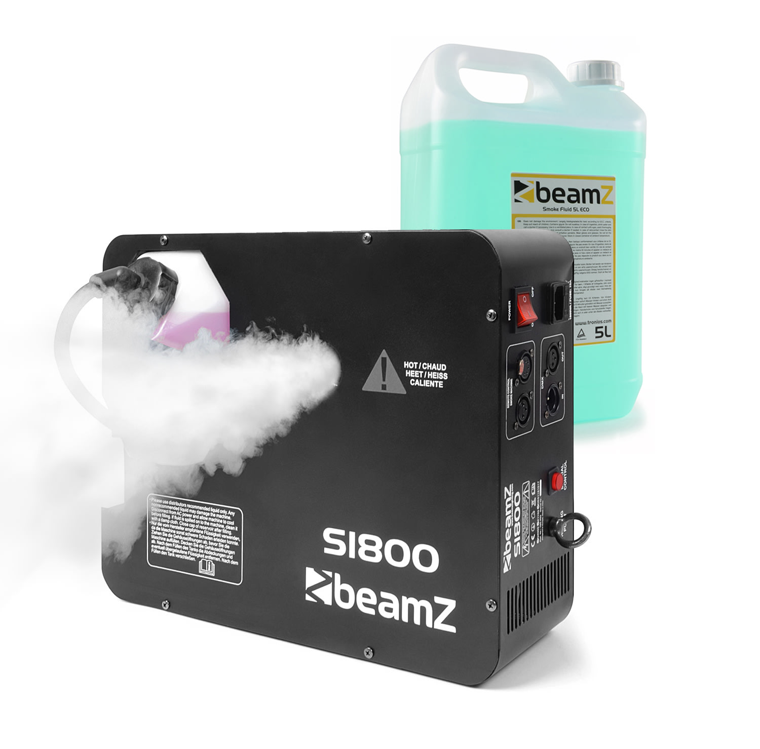 Beamz S1800, výrobník mlhy, včetně mlžné tekutiny, 1800 W, 600 m³/min.