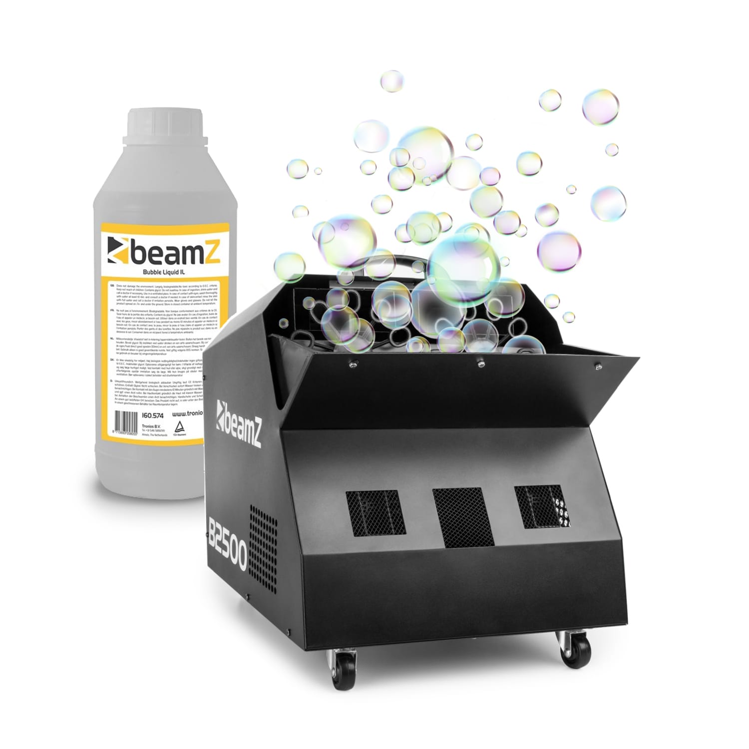 Beamz b2500 bubble machine, súprava výrobníka bubliniek, vrátane 1 litra kvapaliny