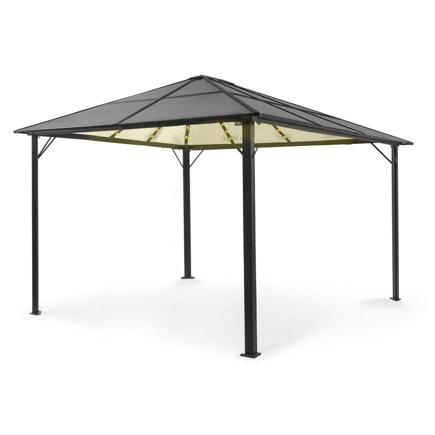 Pantheon Solid Sky Ambient Solar Pergola avec toit 3x4m