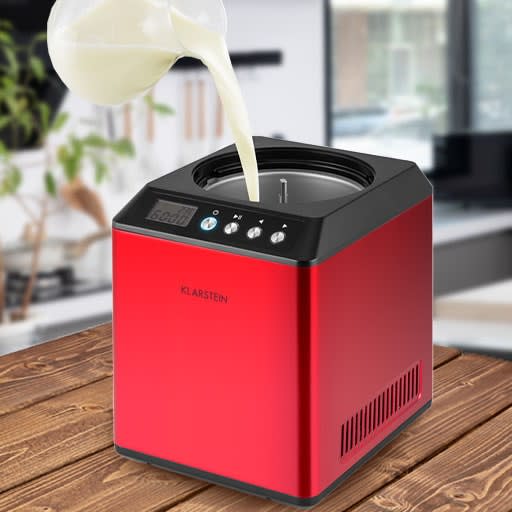 Klarstein Maquina de Helados para Casa, para Hacer Yogur Helado, Heladera  con Compresor, WiFi y Control App, Postres Caseros, Helado Cremoso y