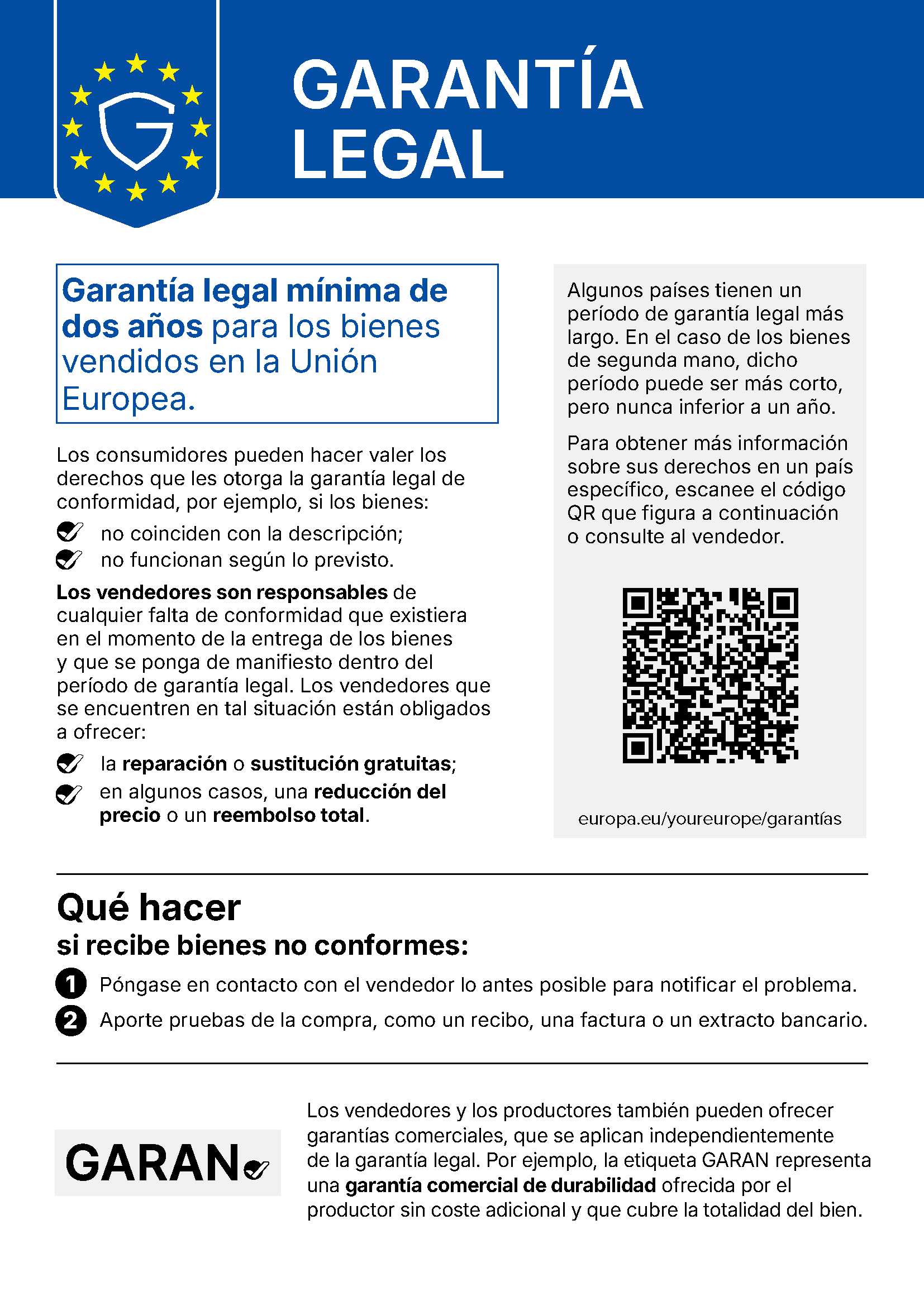 Aviso de garantía legal Klarstein