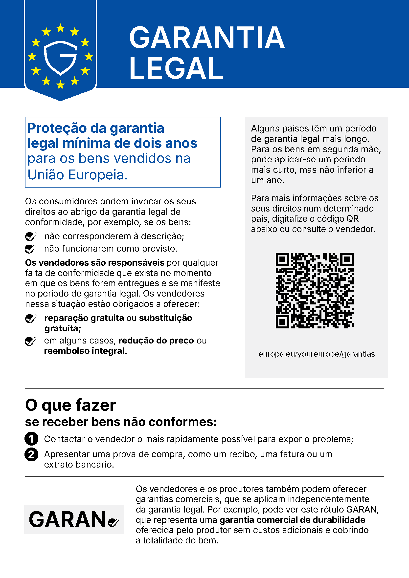 Aviso de garantia legal Klarstein
