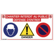 Panneau chantier multi-informations 800 x 400 mm photo du produit